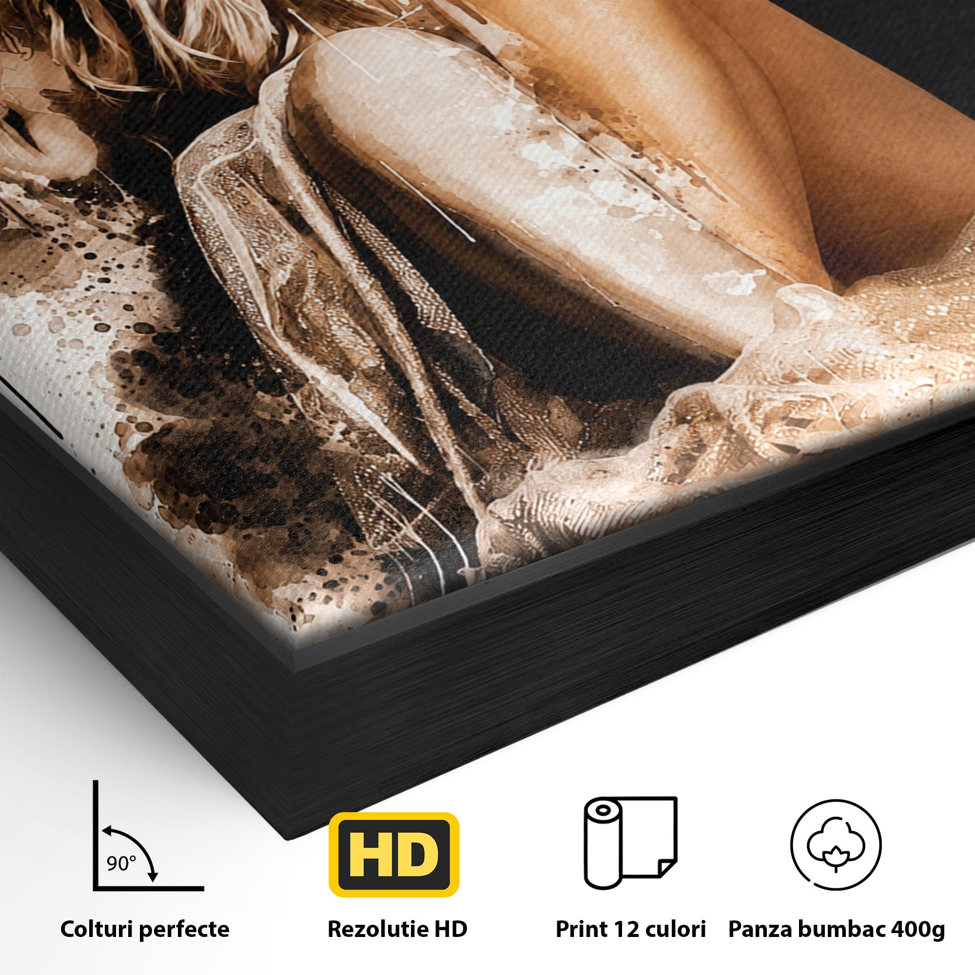 Tablou Canvas Premium LuxCanva® G1283, Femeie In Valuri De Culoare, Femeie, Arta Abstracta, Frumusete, Emotie, Dormitor, Culori Vibrante