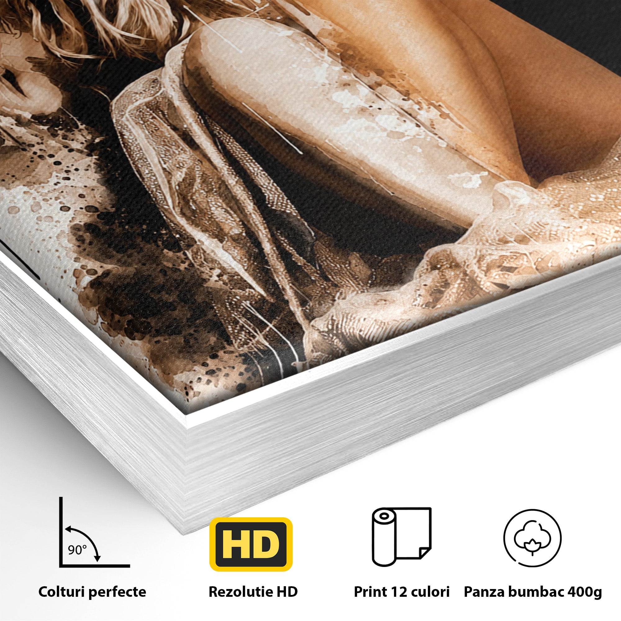 Tablou Canvas Premium LuxCanva® G1283, Femeie In Valuri De Culoare, Femeie, Arta Abstracta, Frumusete, Emotie, Dormitor, Culori Vibrante
