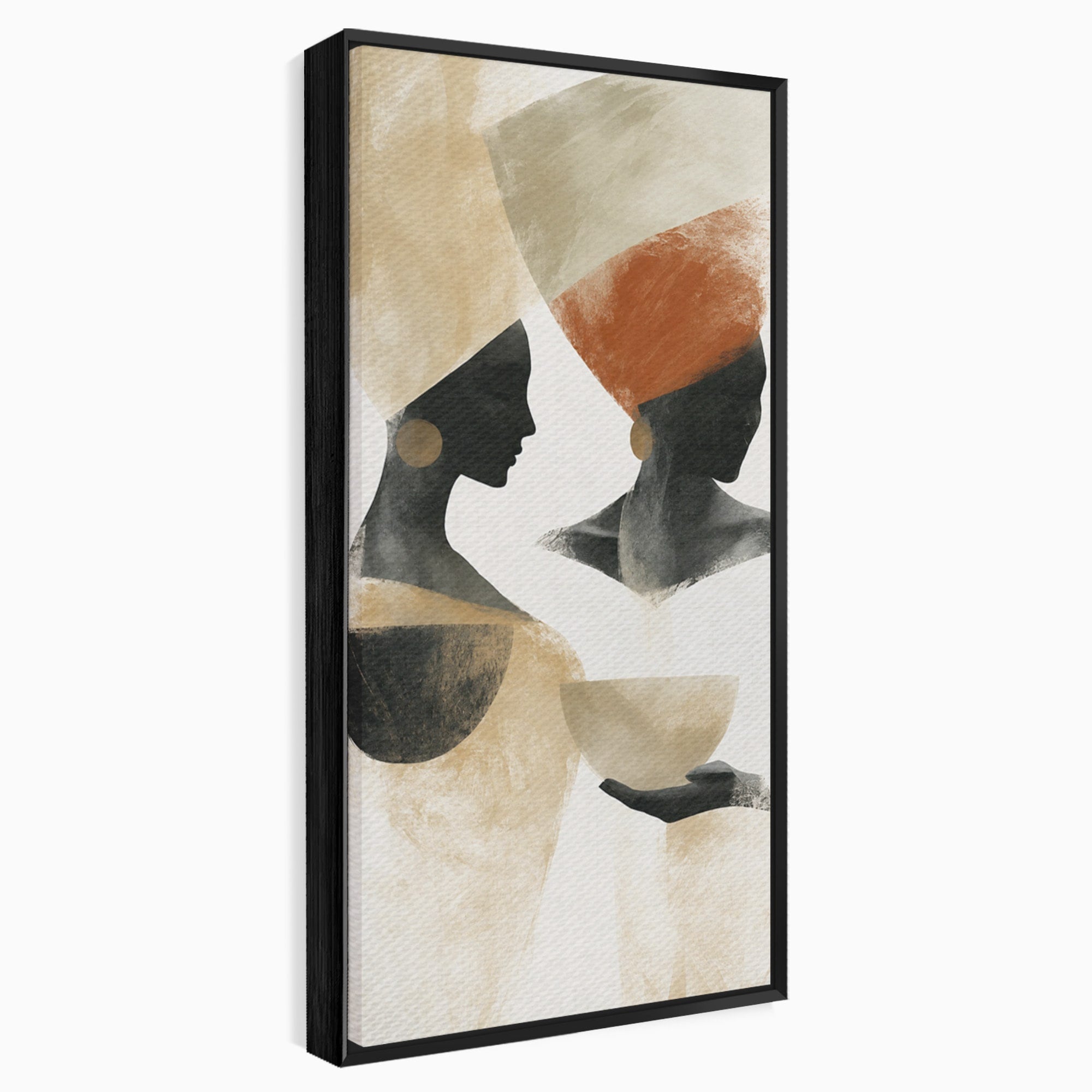 Tablou Canvas Premium LuxCanva® G1284, Siluete Africane Abstracte, Siluete, Abstract, Femei, Cultura, Birou, Culori Vibrante