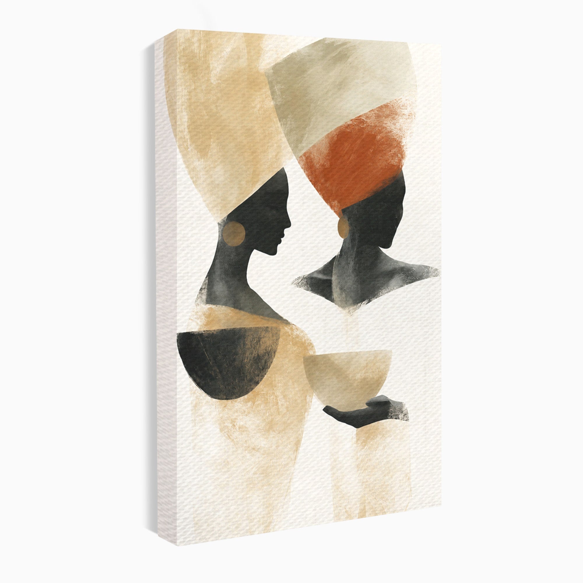 Tablou Canvas Premium LuxCanva® G1284, Siluete Africane Abstracte, Siluete, Abstract, Femei, Cultura, Birou, Culori Vibrante