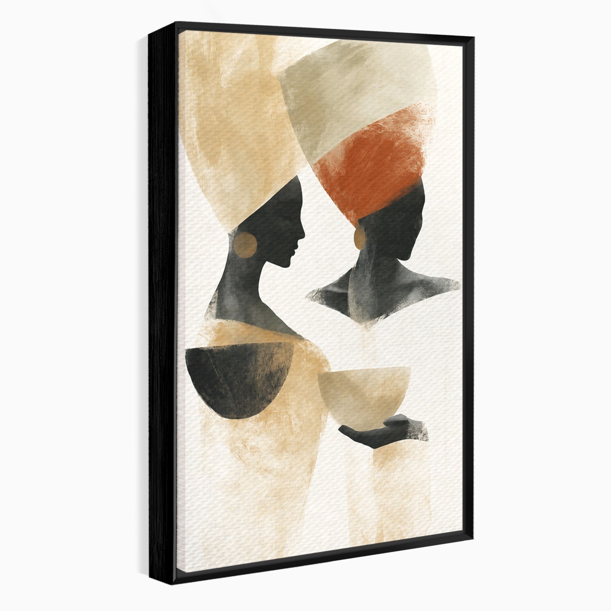 Tablou Canvas Premium LuxCanva® G1284, Siluete Africane Abstracte, Siluete, Abstract, Femei, Cultura, Birou, Culori Vibrante