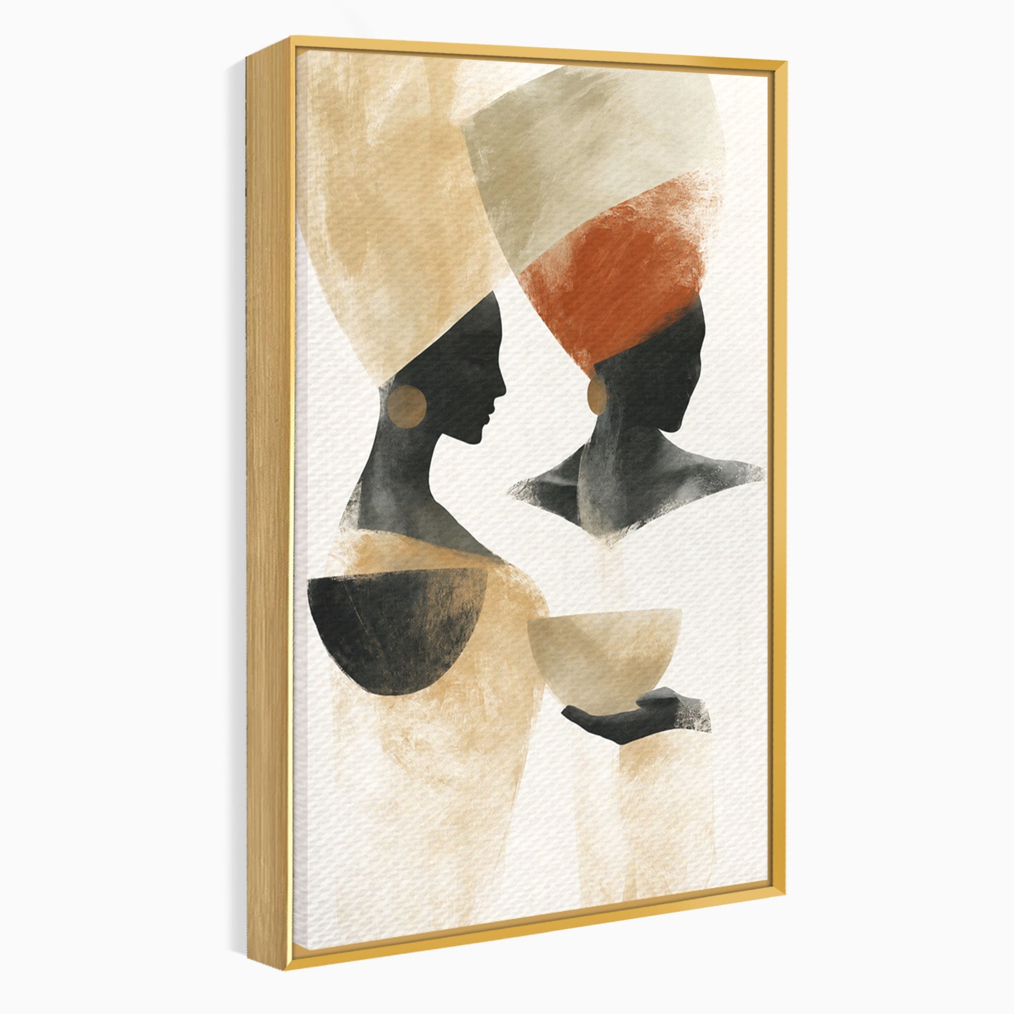Tablou Canvas Premium LuxCanva® G1284, Siluete Africane Abstracte, Siluete, Abstract, Femei, Cultura, Birou, Culori Vibrante