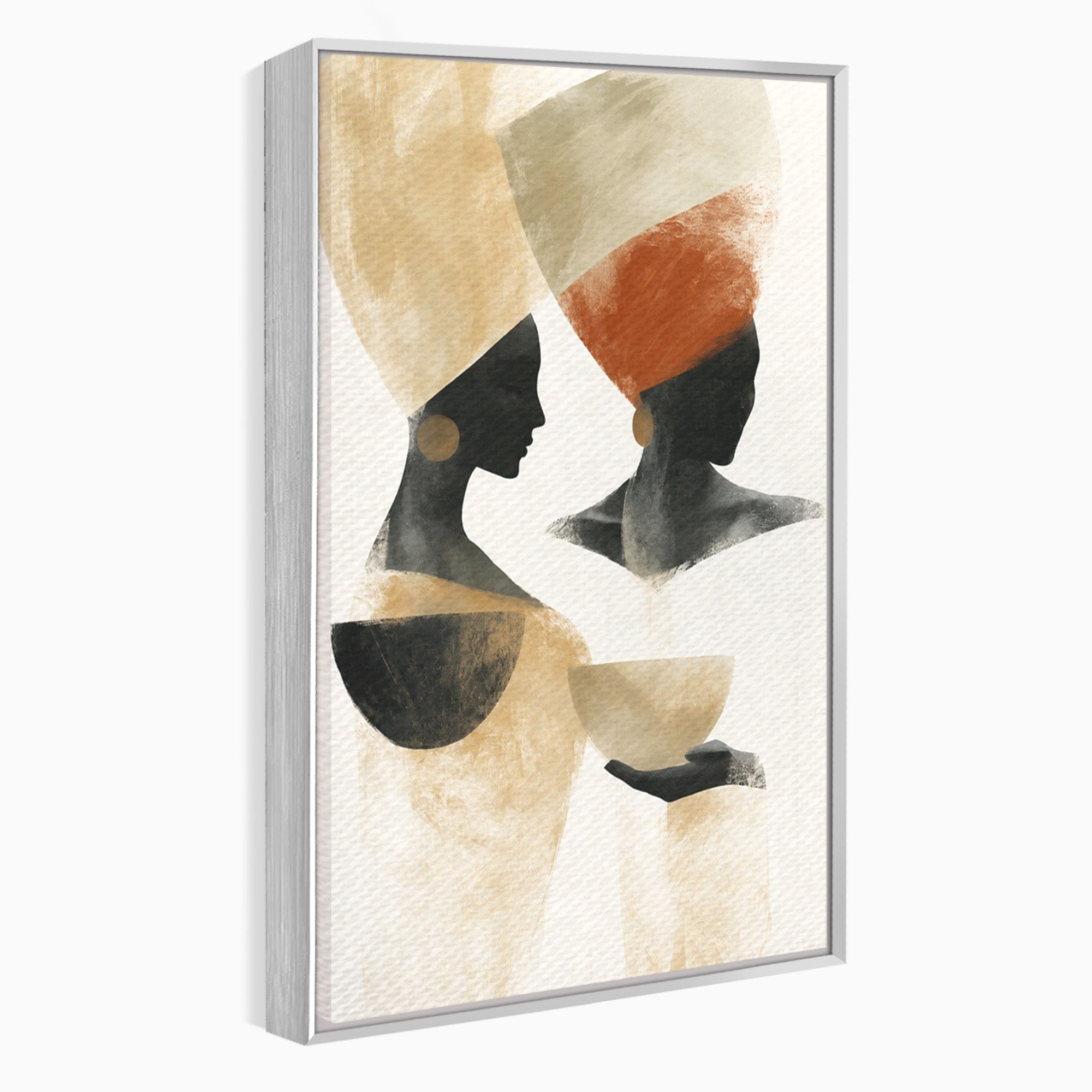 Tablou Canvas Premium LuxCanva® G1284, Siluete Africane Abstracte, Siluete, Abstract, Femei, Cultura, Birou, Culori Vibrante