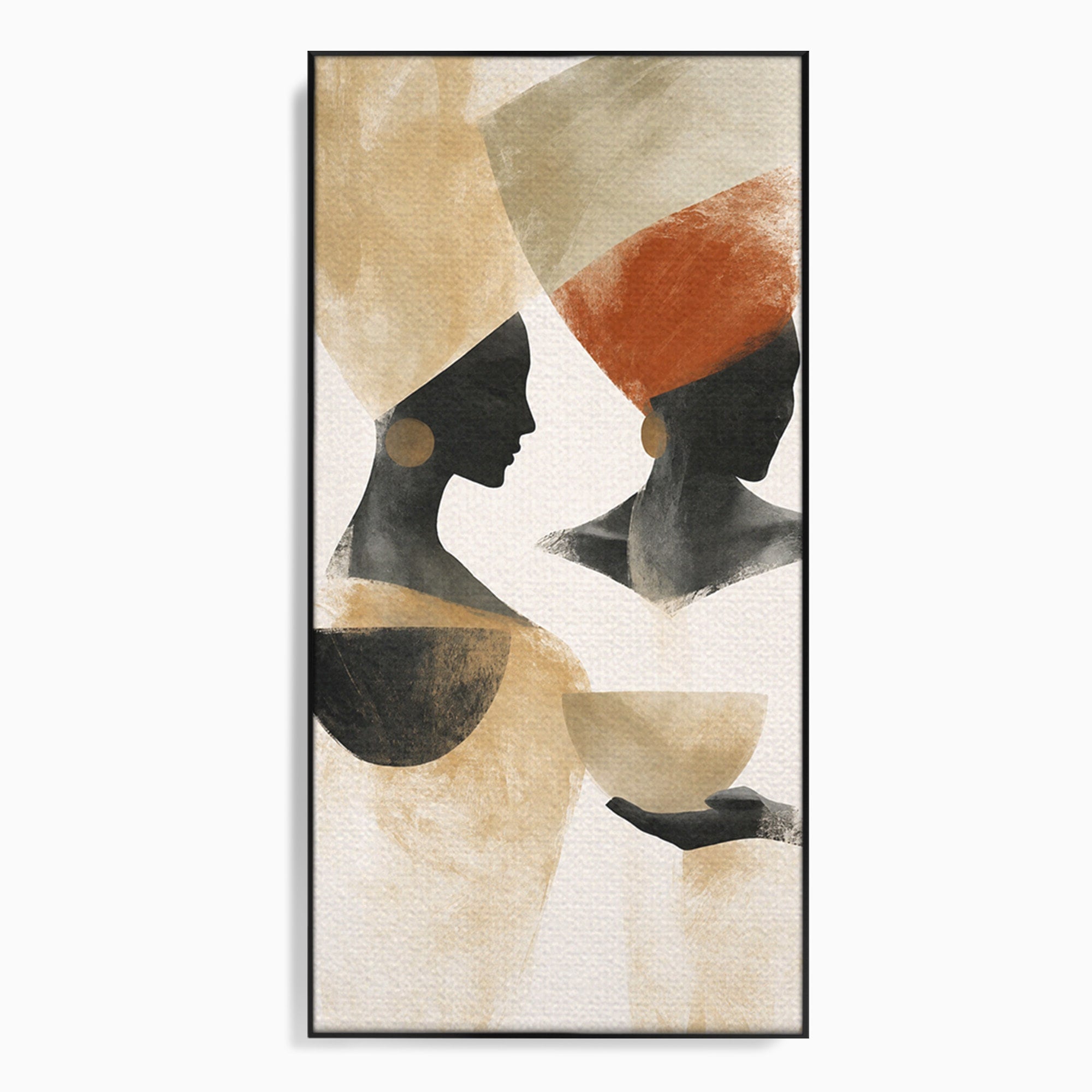 Tablou Canvas Premium LuxCanva® G1284, Siluete Africane Abstracte, Siluete, Abstract, Femei, Cultura, Birou, Culori Vibrante