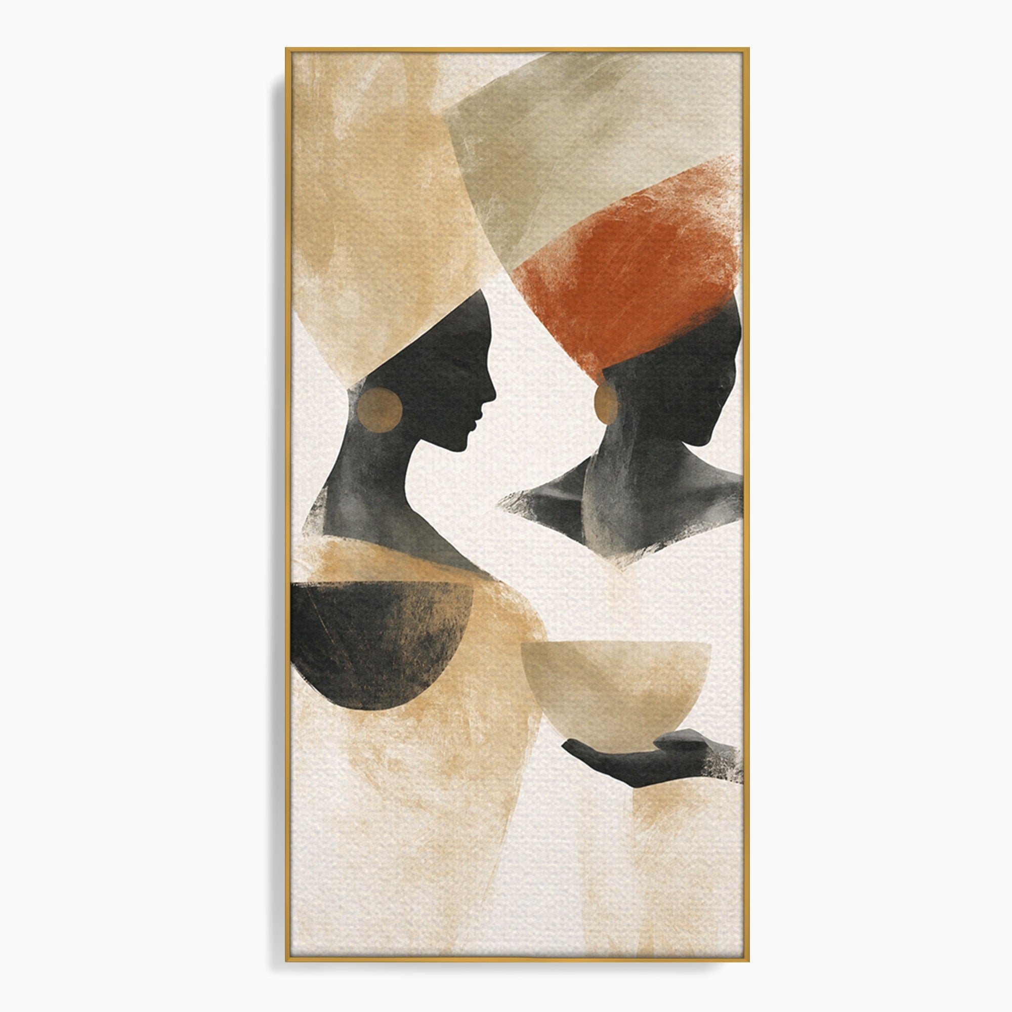 Tablou Canvas Premium LuxCanva® G1284, Siluete Africane Abstracte, Siluete, Abstract, Femei, Cultura, Birou, Culori Vibrante