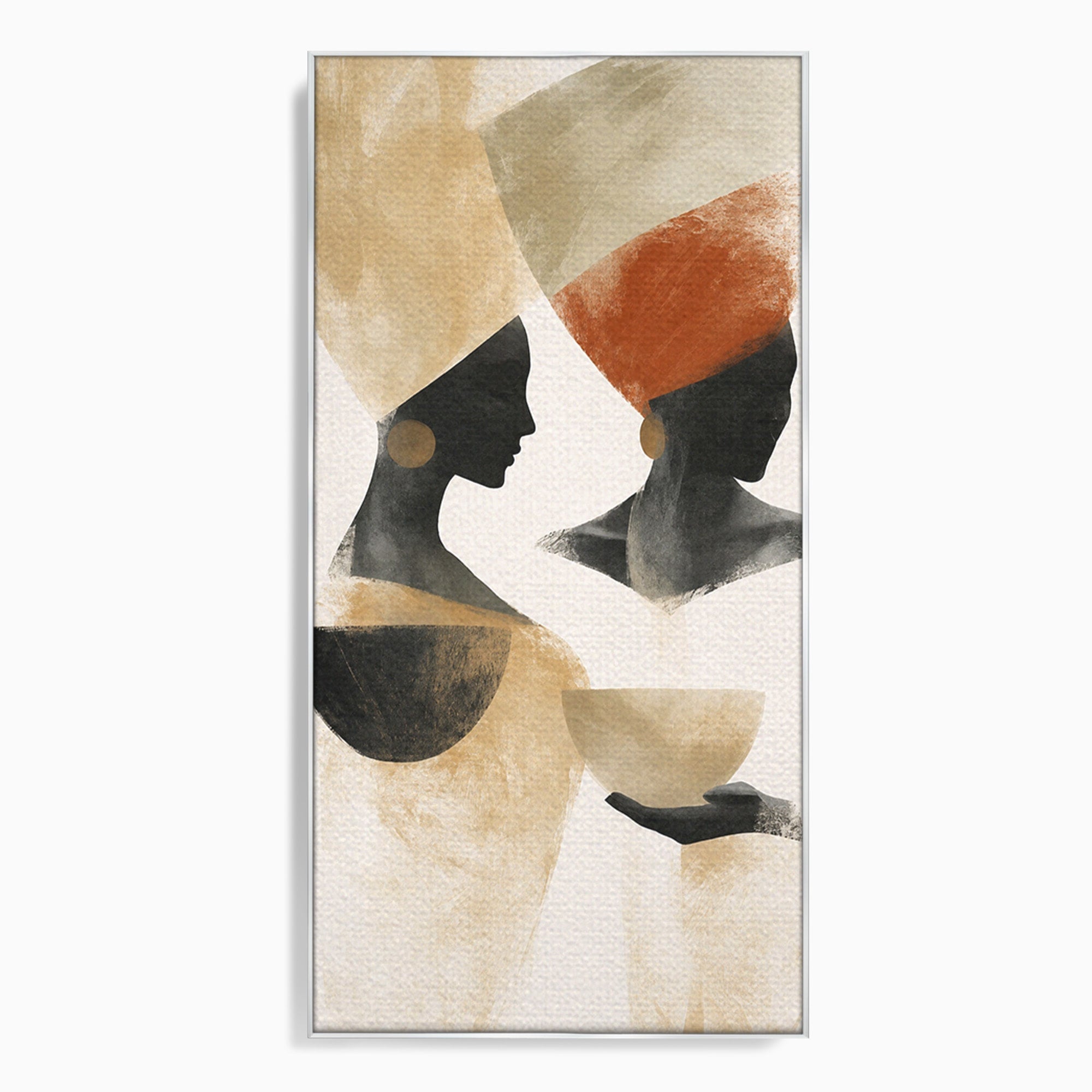 Tablou Canvas Premium LuxCanva® G1284, Siluete Africane Abstracte, Siluete, Abstract, Femei, Cultura, Birou, Culori Vibrante
