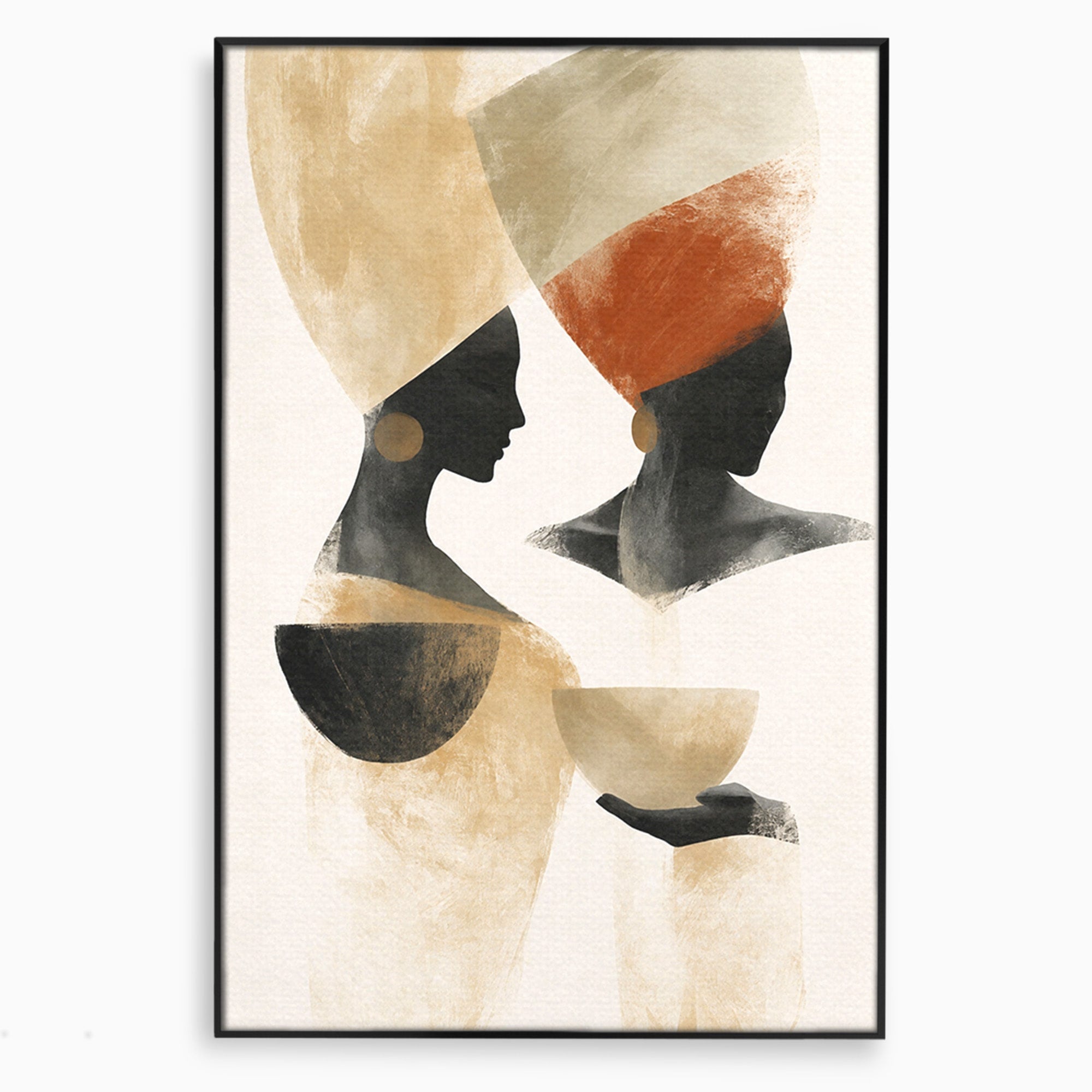 Tablou Canvas Premium LuxCanva® G1284, Siluete Africane Abstracte, Siluete, Abstract, Femei, Cultura, Birou, Culori Vibrante