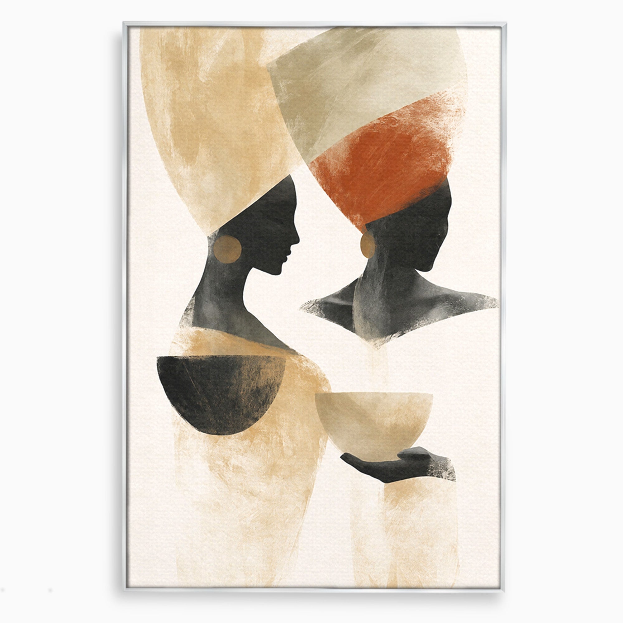Tablou Canvas Premium LuxCanva® G1284, Siluete Africane Abstracte, Siluete, Abstract, Femei, Cultura, Birou, Culori Vibrante