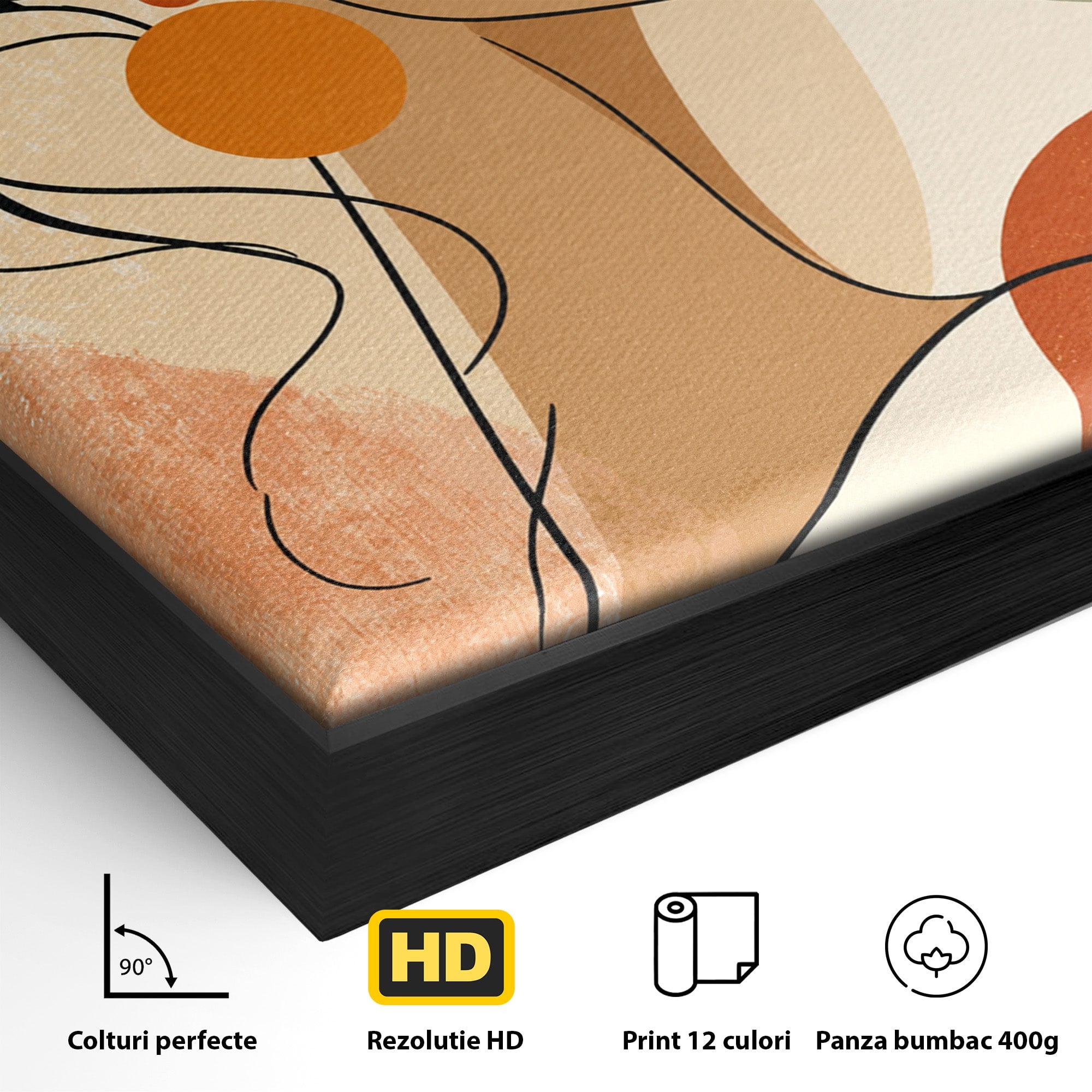 Tablou Canvas Premium LuxCanva® G1285, Profil Feminin Elegant, Portret, Femeie, Eleganta, Abstract, Dormitor, Living, Culori Vibrante