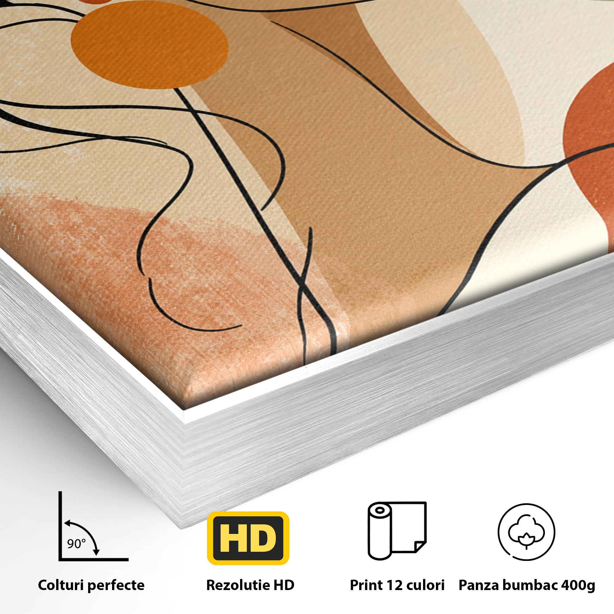 Tablou Canvas Premium LuxCanva® G1285, Profil Feminin Elegant, Portret, Femeie, Eleganta, Abstract, Dormitor, Living, Culori Vibrante