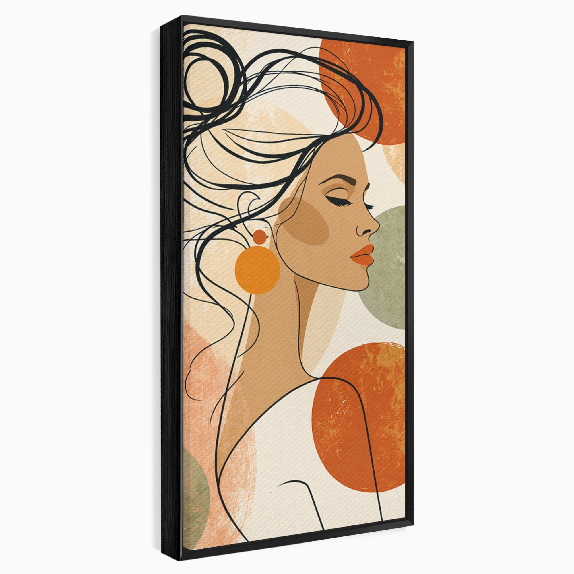 Tablou Canvas Premium LuxCanva® G1285, Profil Feminin Elegant, Portret, Femeie, Eleganta, Abstract, Dormitor, Living, Culori Vibrante