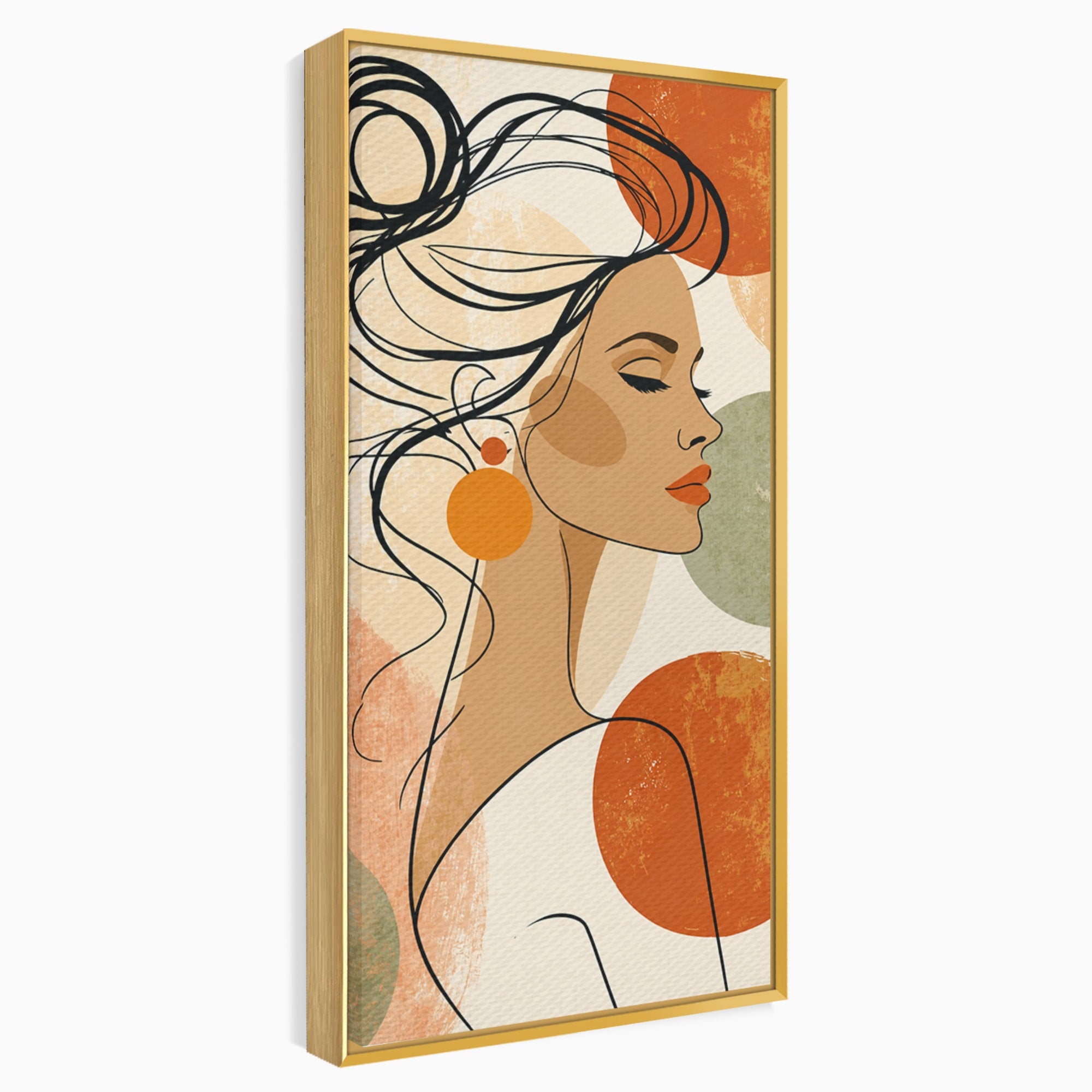 Tablou Canvas Premium LuxCanva® G1285, Profil Feminin Elegant, Portret, Femeie, Eleganta, Abstract, Dormitor, Living, Culori Vibrante