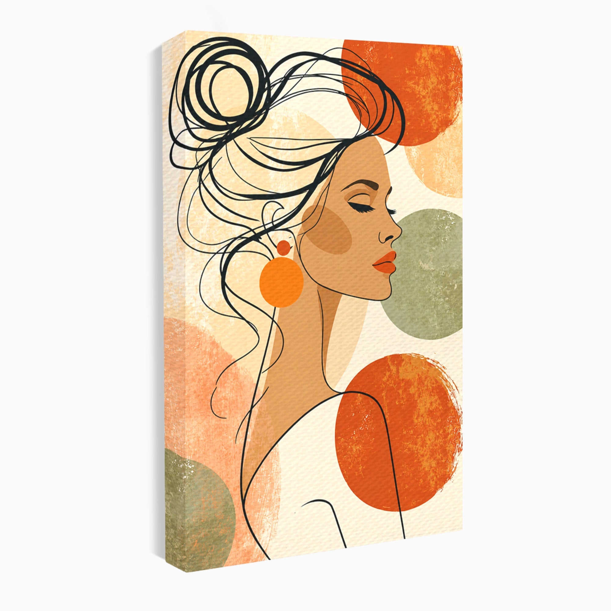 Tablou Canvas Premium LuxCanva® G1285, Profil Feminin Elegant, Portret, Femeie, Eleganta, Abstract, Dormitor, Living, Culori Vibrante