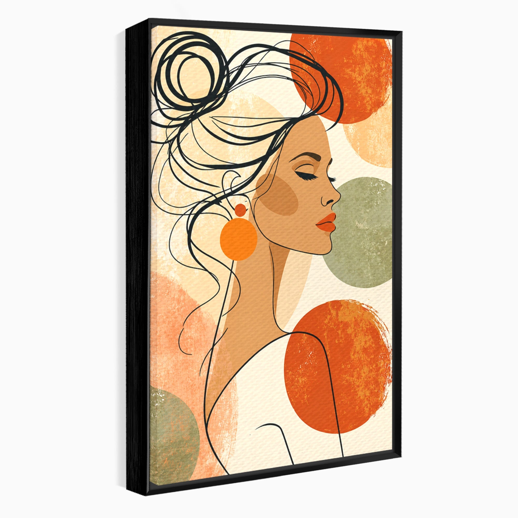 Tablou Canvas Premium LuxCanva® G1285, Profil Feminin Elegant, Portret, Femeie, Eleganta, Abstract, Dormitor, Living, Culori Vibrante