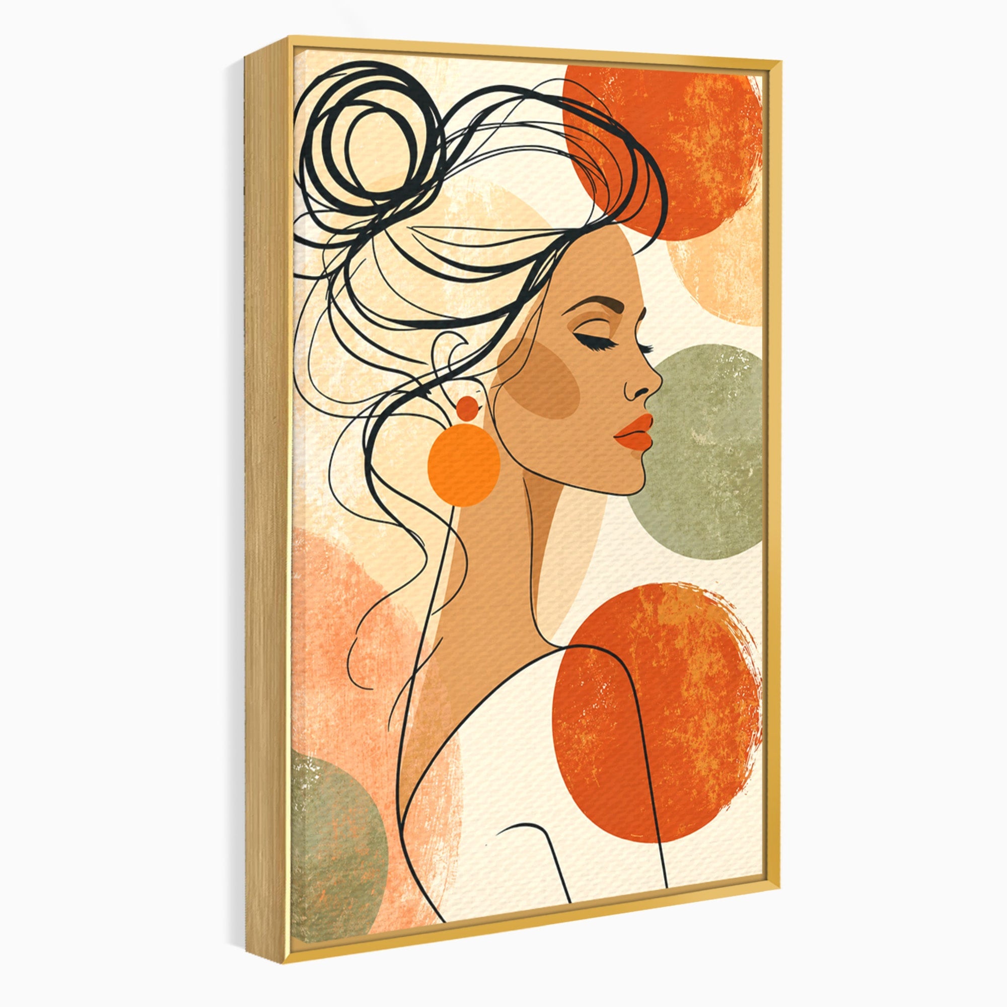 Tablou Canvas Premium LuxCanva® G1285, Profil Feminin Elegant, Portret, Femeie, Eleganta, Abstract, Dormitor, Living, Culori Vibrante