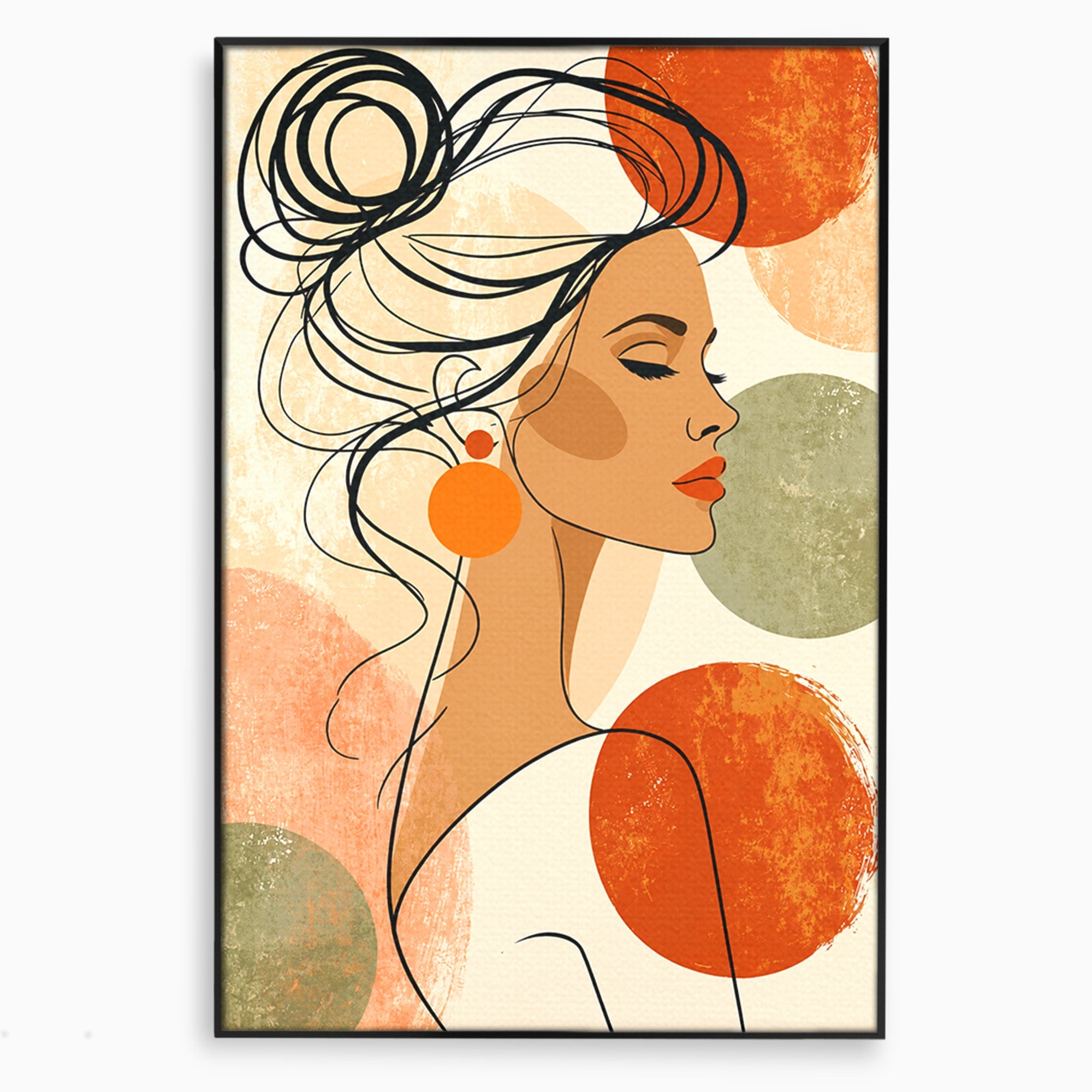 Tablou Canvas Premium LuxCanva® G1285, Profil Feminin Elegant, Portret, Femeie, Eleganta, Abstract, Dormitor, Living, Culori Vibrante