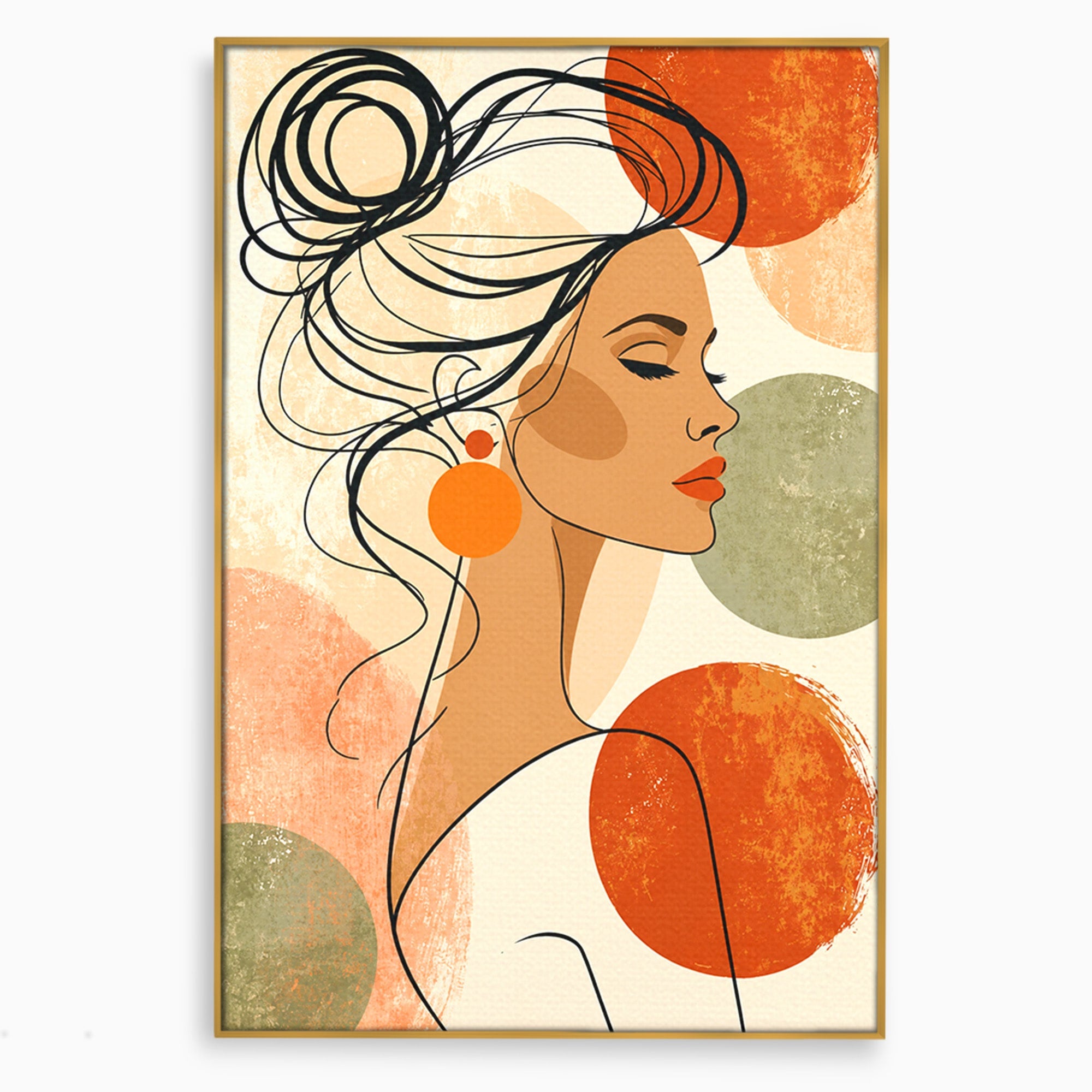 Tablou Canvas Premium LuxCanva® G1285, Profil Feminin Elegant, Portret, Femeie, Eleganta, Abstract, Dormitor, Living, Culori Vibrante