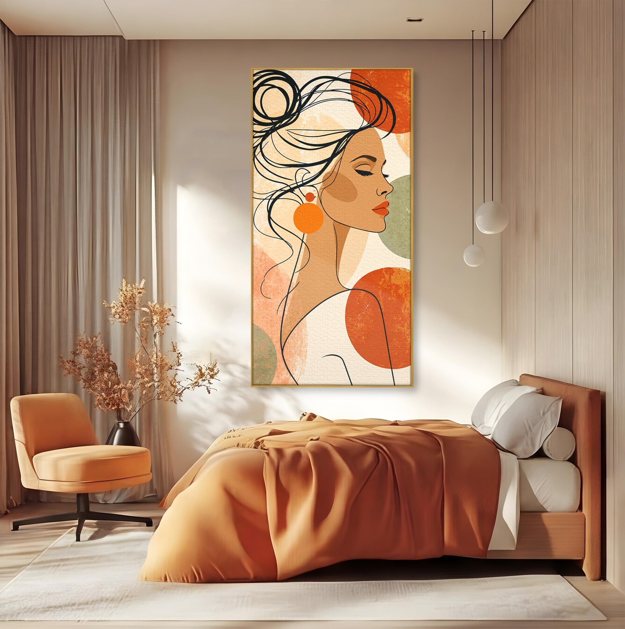 Tablou Canvas Premium LuxCanva® G1285, Profil Feminin Elegant, Portret, Femeie, Eleganta, Abstract, Dormitor, Living, Culori Vibrante