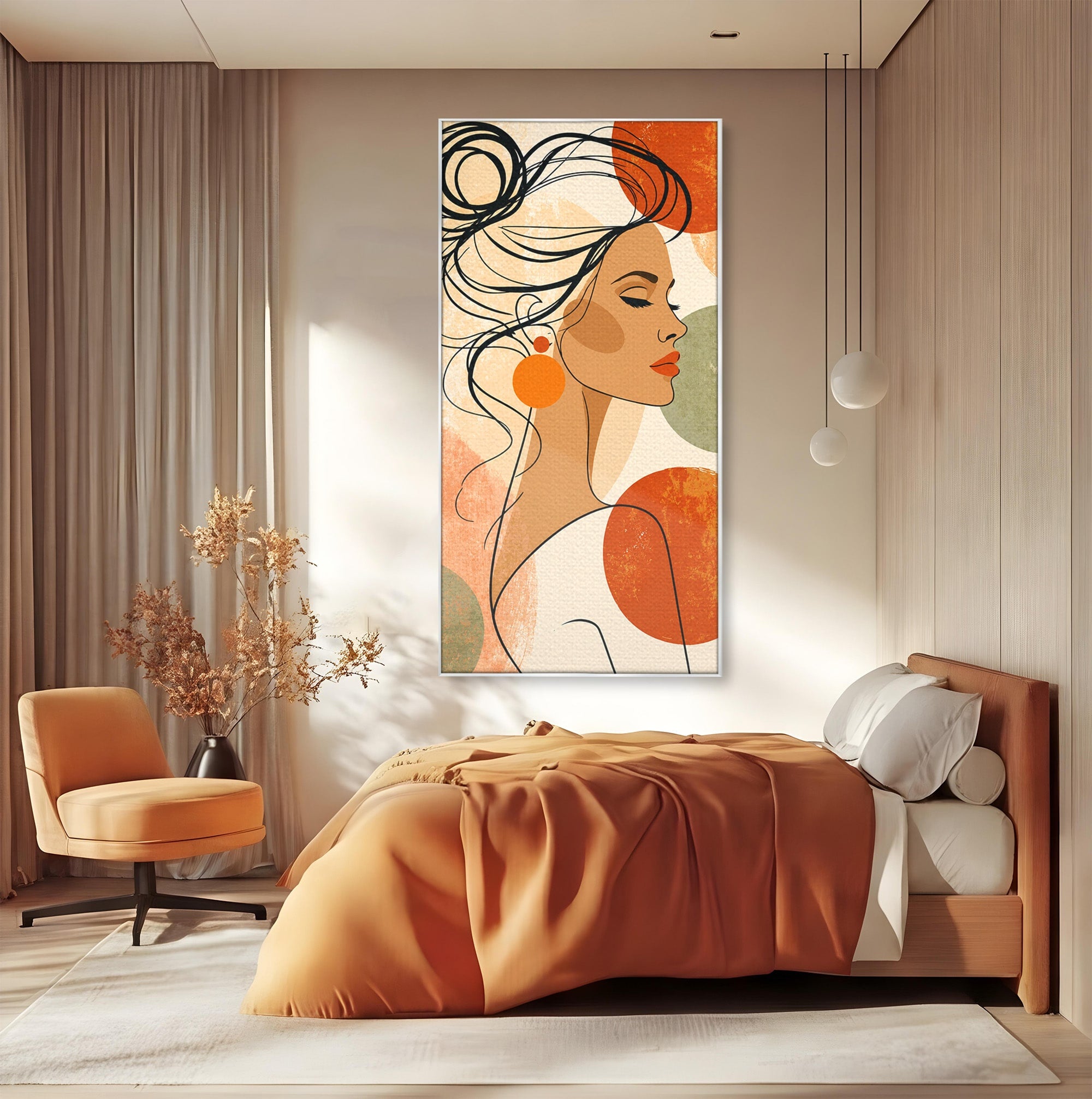 Tablou Canvas Premium LuxCanva® G1285, Profil Feminin Elegant, Portret, Femeie, Eleganta, Abstract, Dormitor, Living, Culori Vibrante