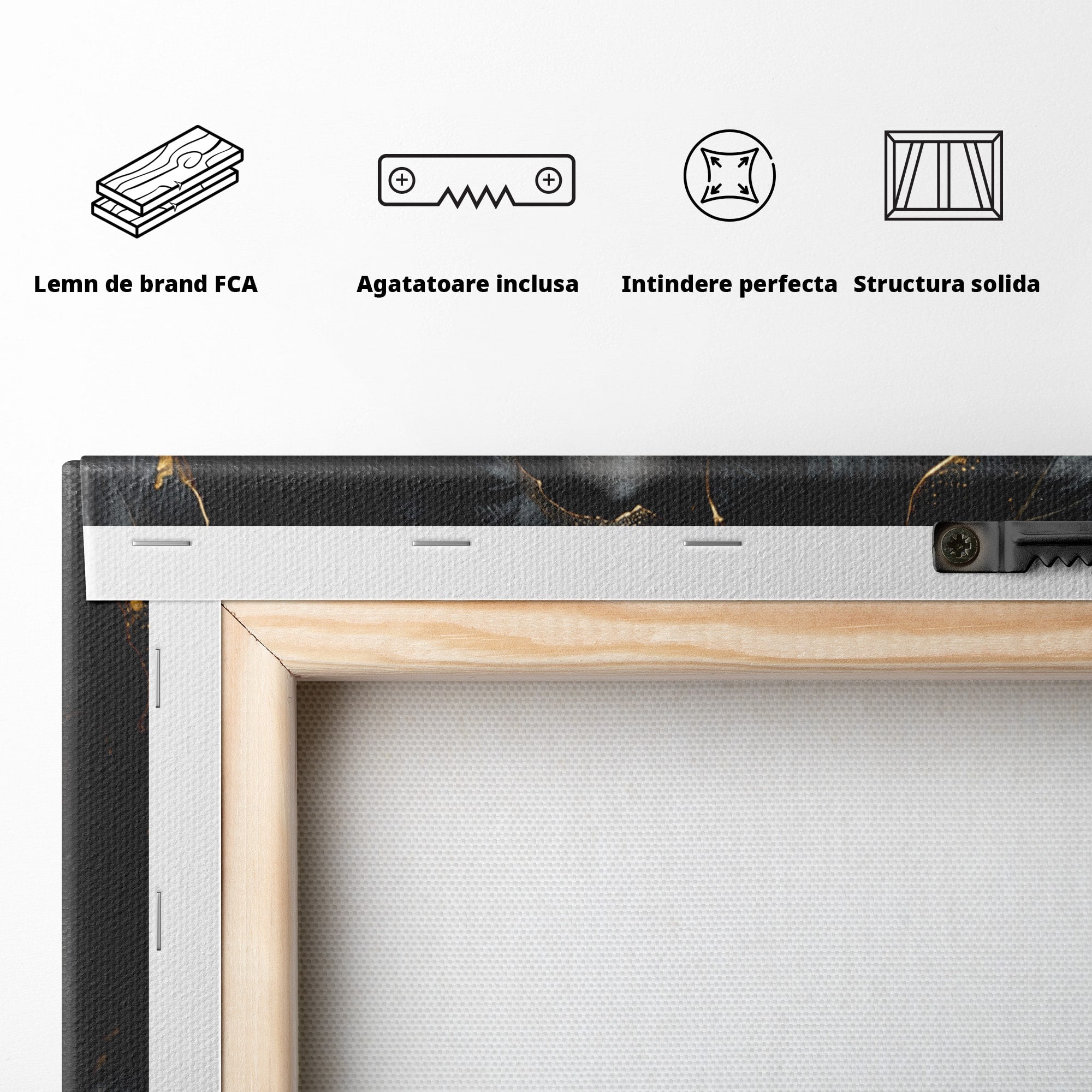 Tablou Canvas Premium LuxCanva® G1286, Misterul Florilor de Aur, Portret, Flori, Mister, Eleganta, Dormitor, Culori Vibrante