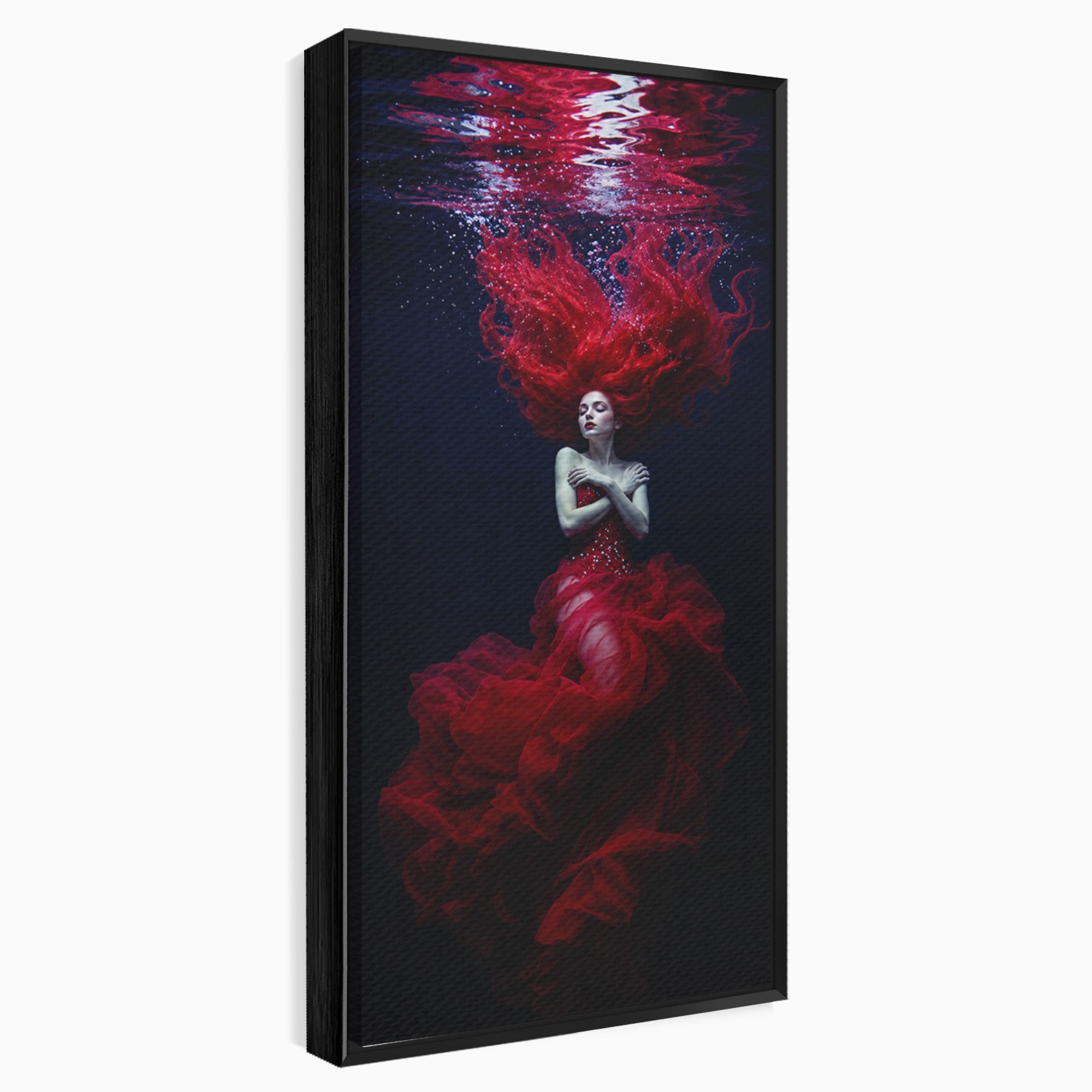 Tablou Canvas Premium LuxCanva® G1287, Sirena In Adancuri, Sirena, Apa, Fantezie, Mister, Dormitor, Culori Vibrante