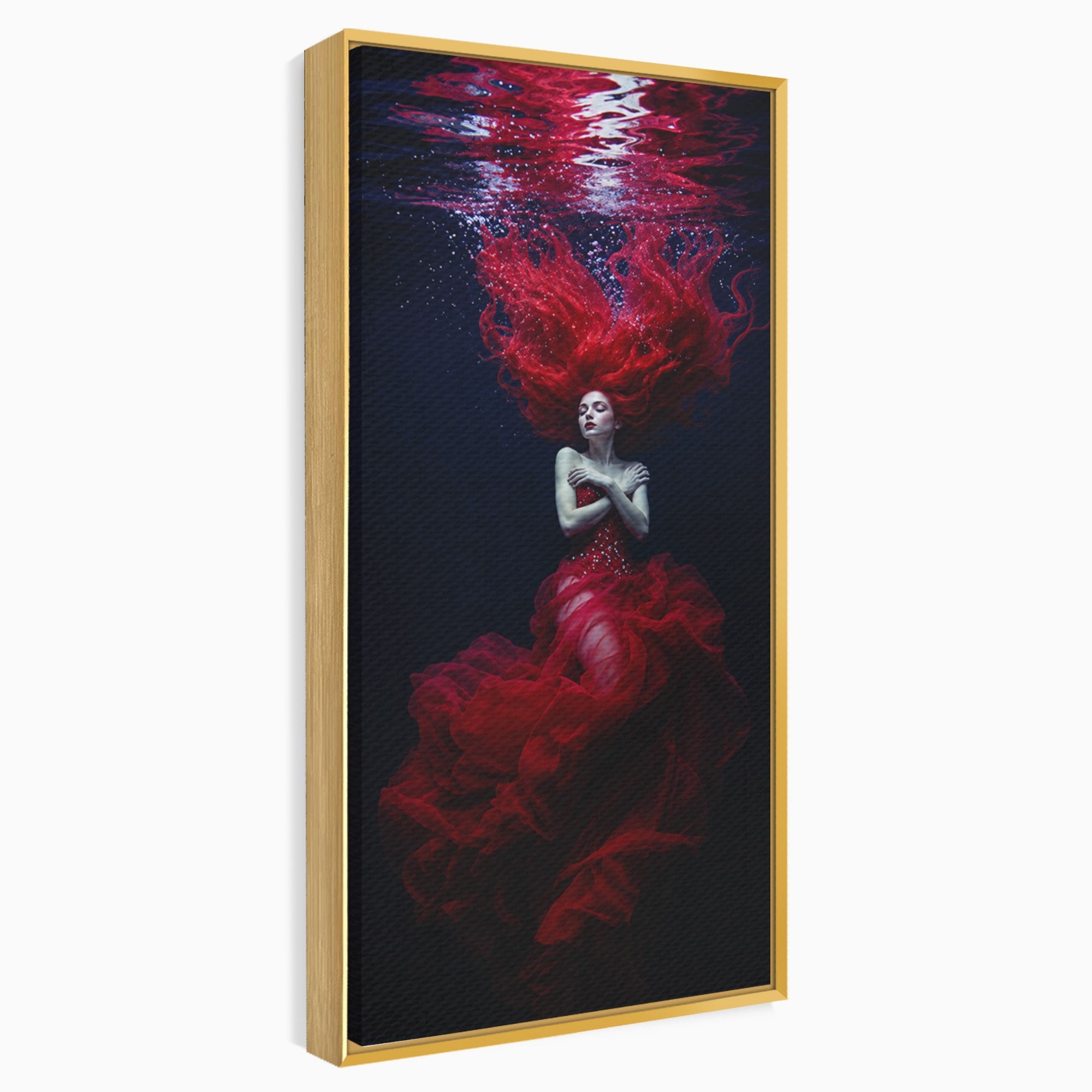 Tablou Canvas Premium LuxCanva® G1287, Sirena In Adancuri, Sirena, Apa, Fantezie, Mister, Dormitor, Culori Vibrante