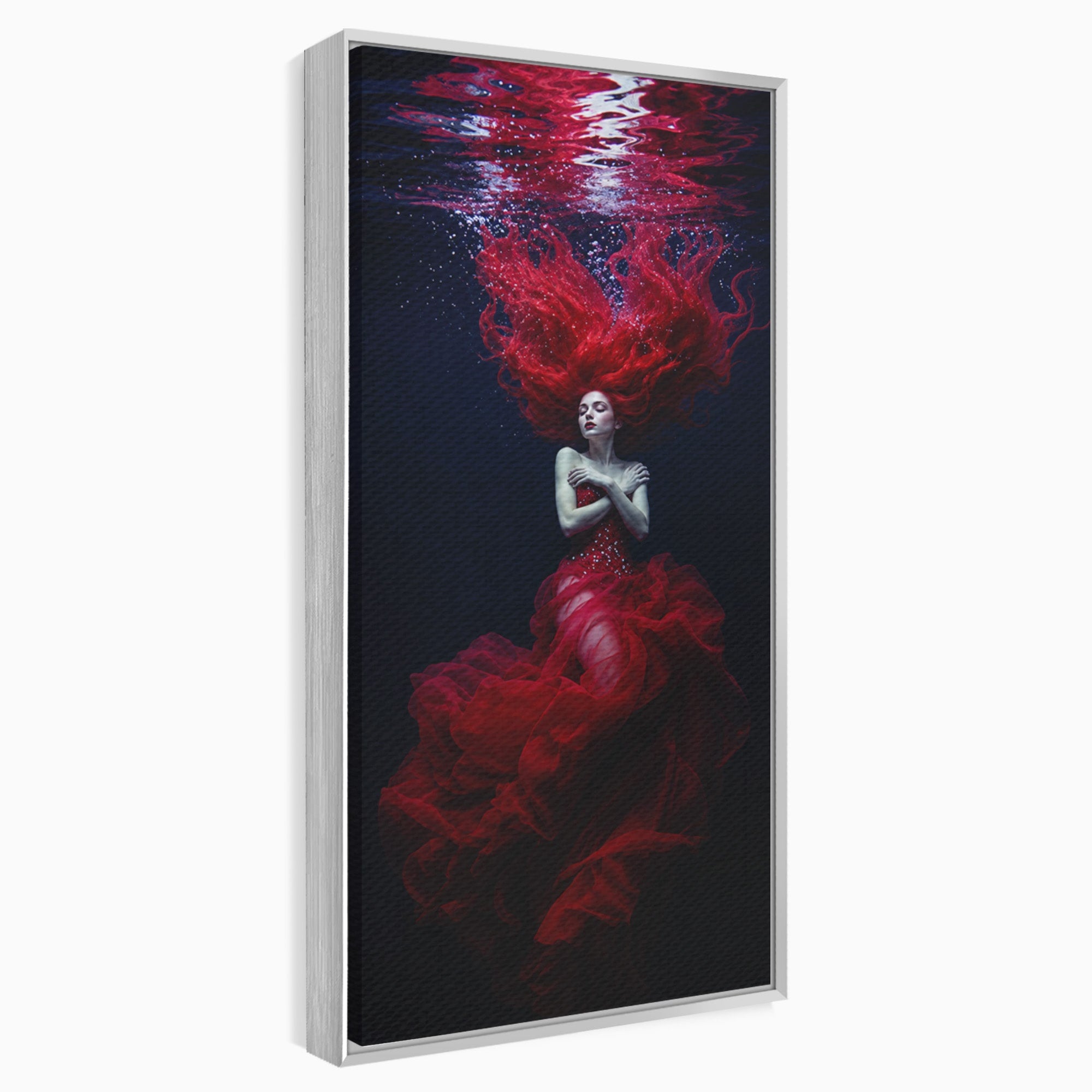 Tablou Canvas Premium LuxCanva® G1287, Sirena In Adancuri, Sirena, Apa, Fantezie, Mister, Dormitor, Culori Vibrante