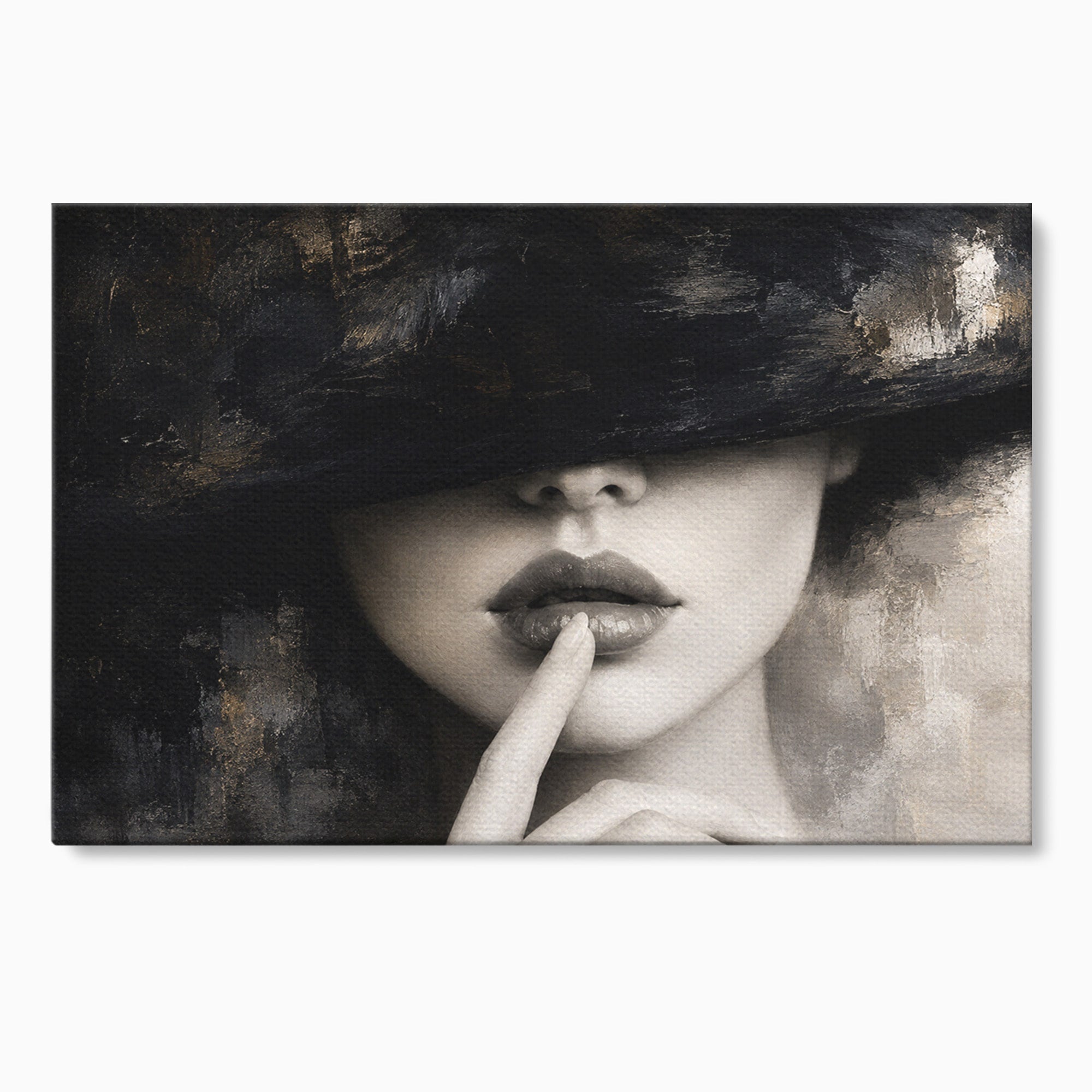 Tablou Canvas Premium LuxCanva® G1288, Misterul Femeii, Femeie, Portret, Eleganta, Mister, Birou, Dormitor, Culori Vibrante