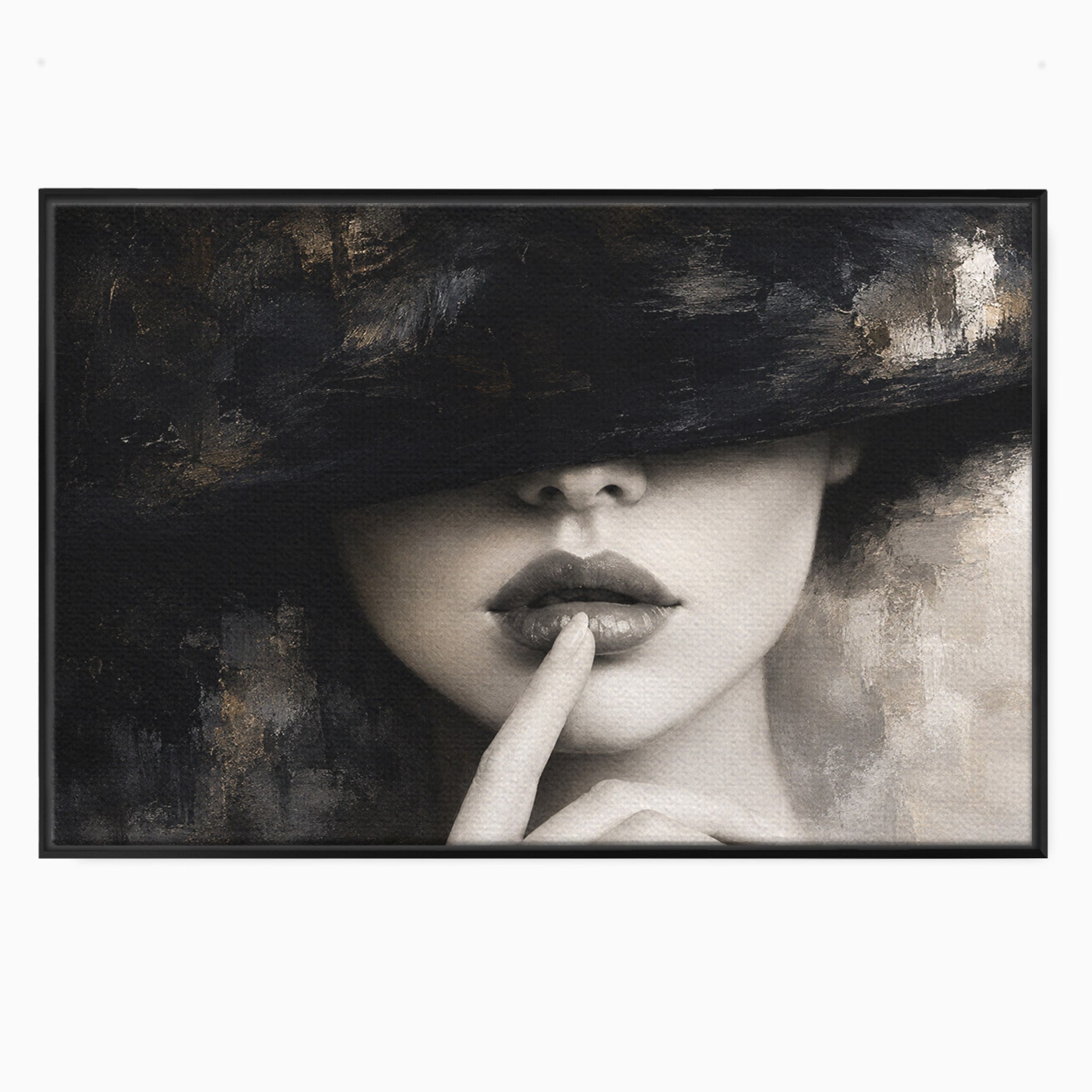 Tablou Canvas Premium LuxCanva® G1288, Misterul Femeii, Femeie, Portret, Eleganta, Mister, Birou, Dormitor, Culori Vibrante