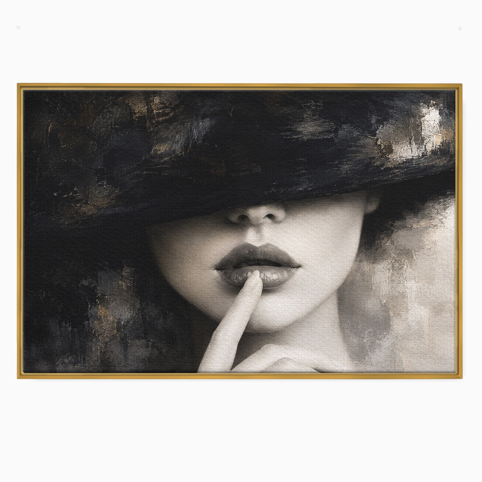 Tablou Canvas Premium LuxCanva® G1288, Misterul Femeii, Femeie, Portret, Eleganta, Mister, Birou, Dormitor, Culori Vibrante
