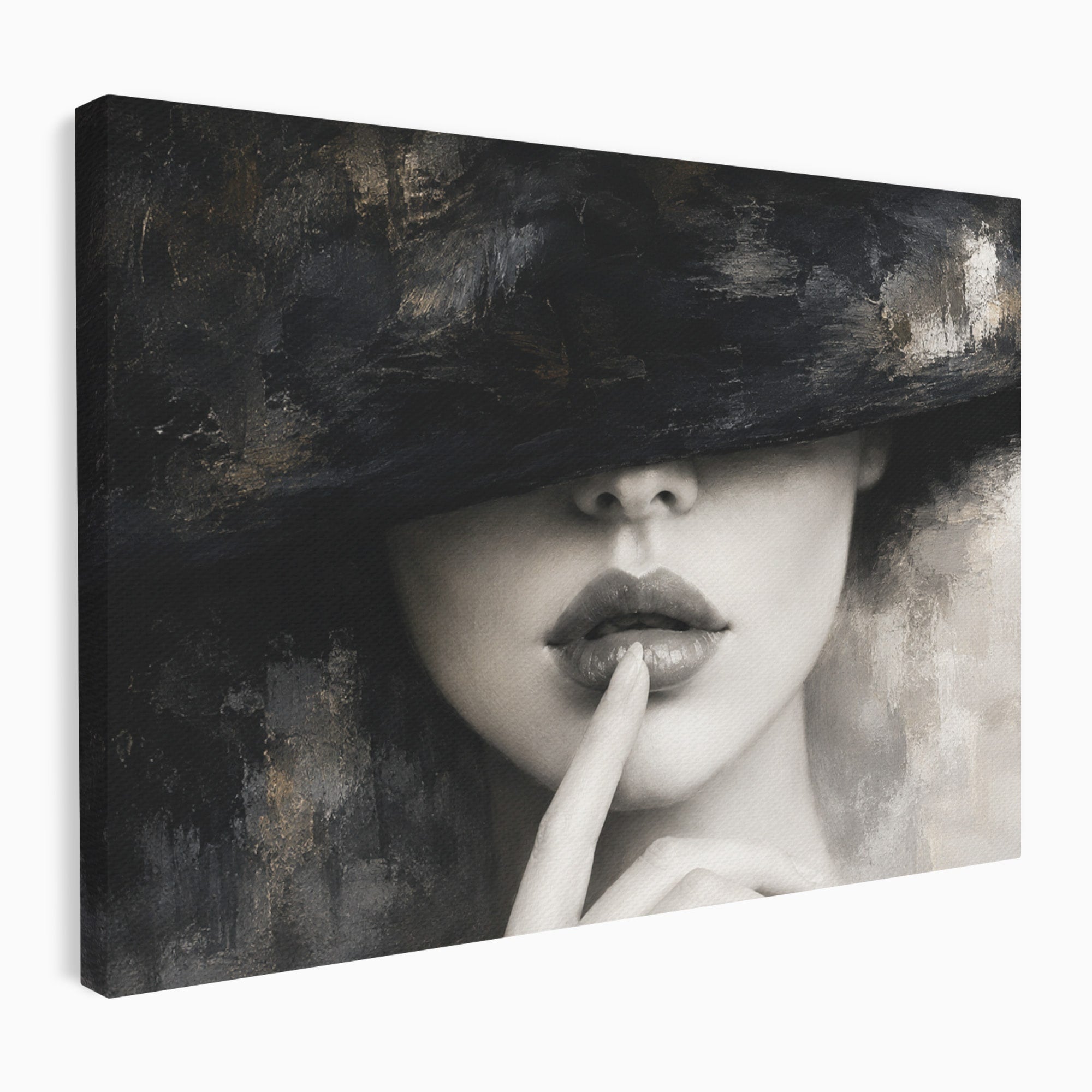 Tablou Canvas Premium LuxCanva® G1288, Misterul Femeii, Femeie, Portret, Eleganta, Mister, Birou, Dormitor, Culori Vibrante
