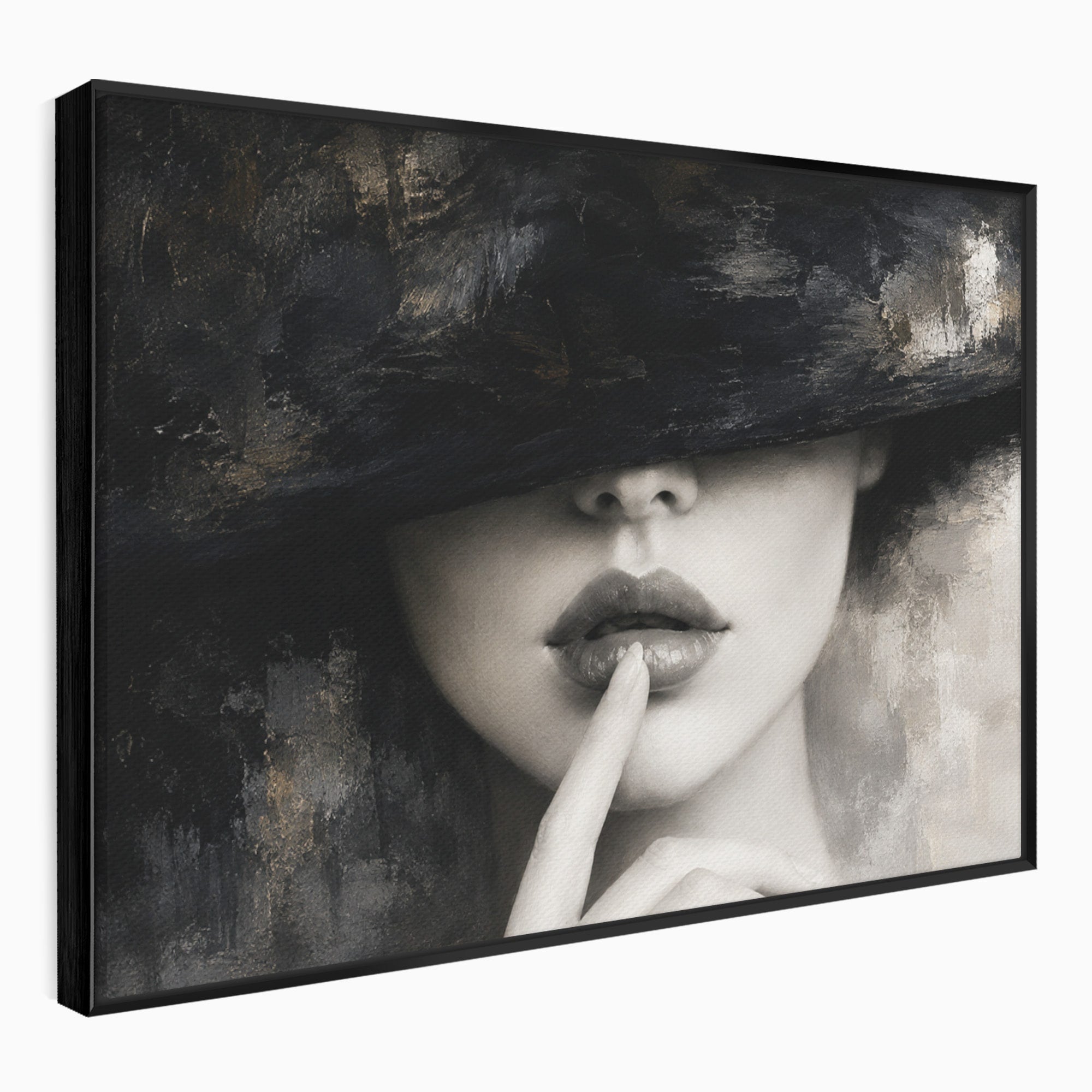 Tablou Canvas Premium LuxCanva® G1288, Misterul Femeii, Femeie, Portret, Eleganta, Mister, Birou, Dormitor, Culori Vibrante