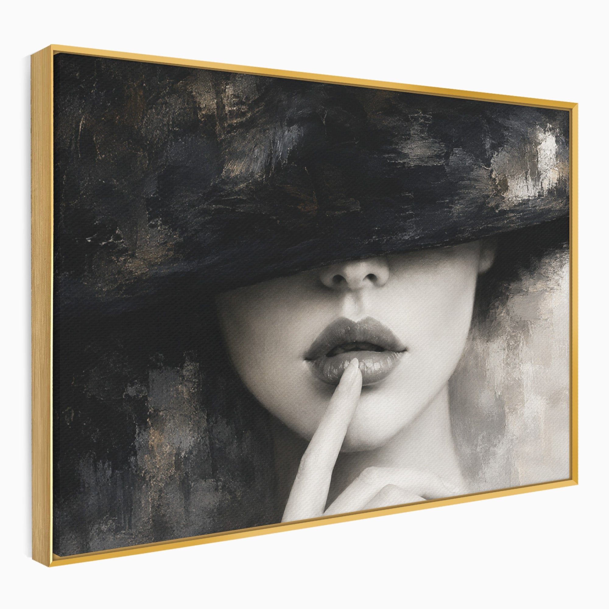 Tablou Canvas Premium LuxCanva® G1288, Misterul Femeii, Femeie, Portret, Eleganta, Mister, Birou, Dormitor, Culori Vibrante