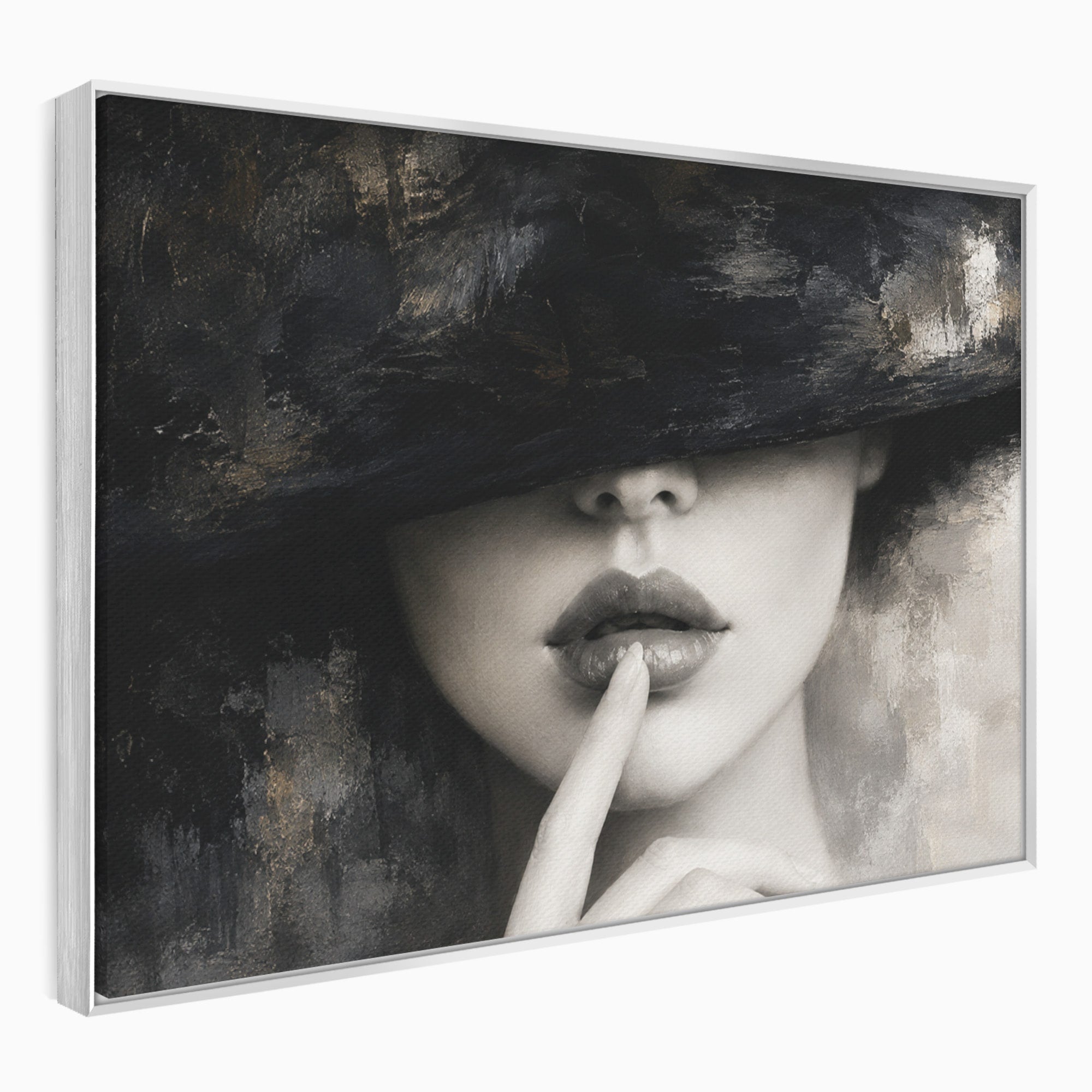 Tablou Canvas Premium LuxCanva® G1288, Misterul Femeii, Femeie, Portret, Eleganta, Mister, Birou, Dormitor, Culori Vibrante