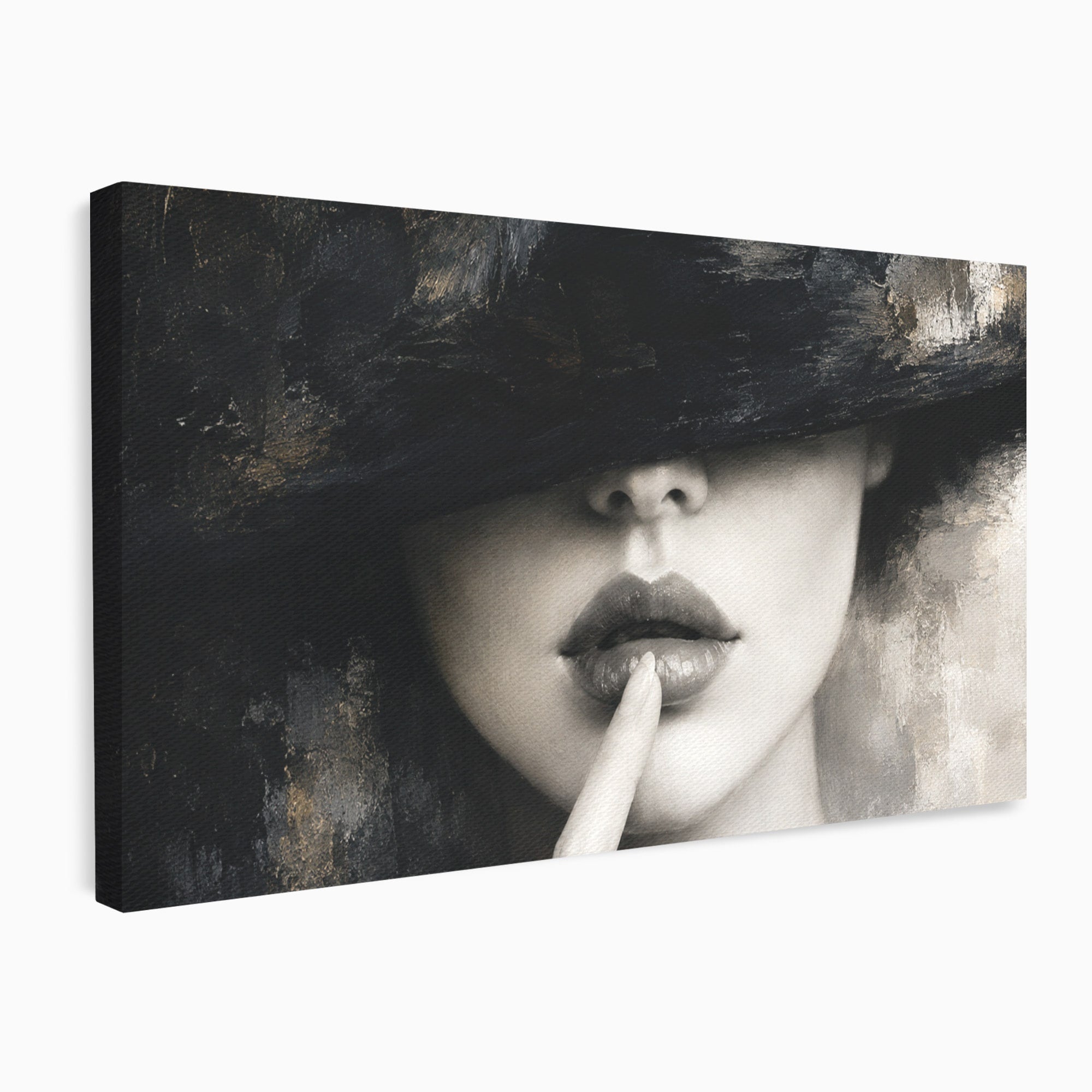 Tablou Canvas Premium LuxCanva® G1288, Misterul Femeii, Femeie, Portret, Eleganta, Mister, Birou, Dormitor, Culori Vibrante