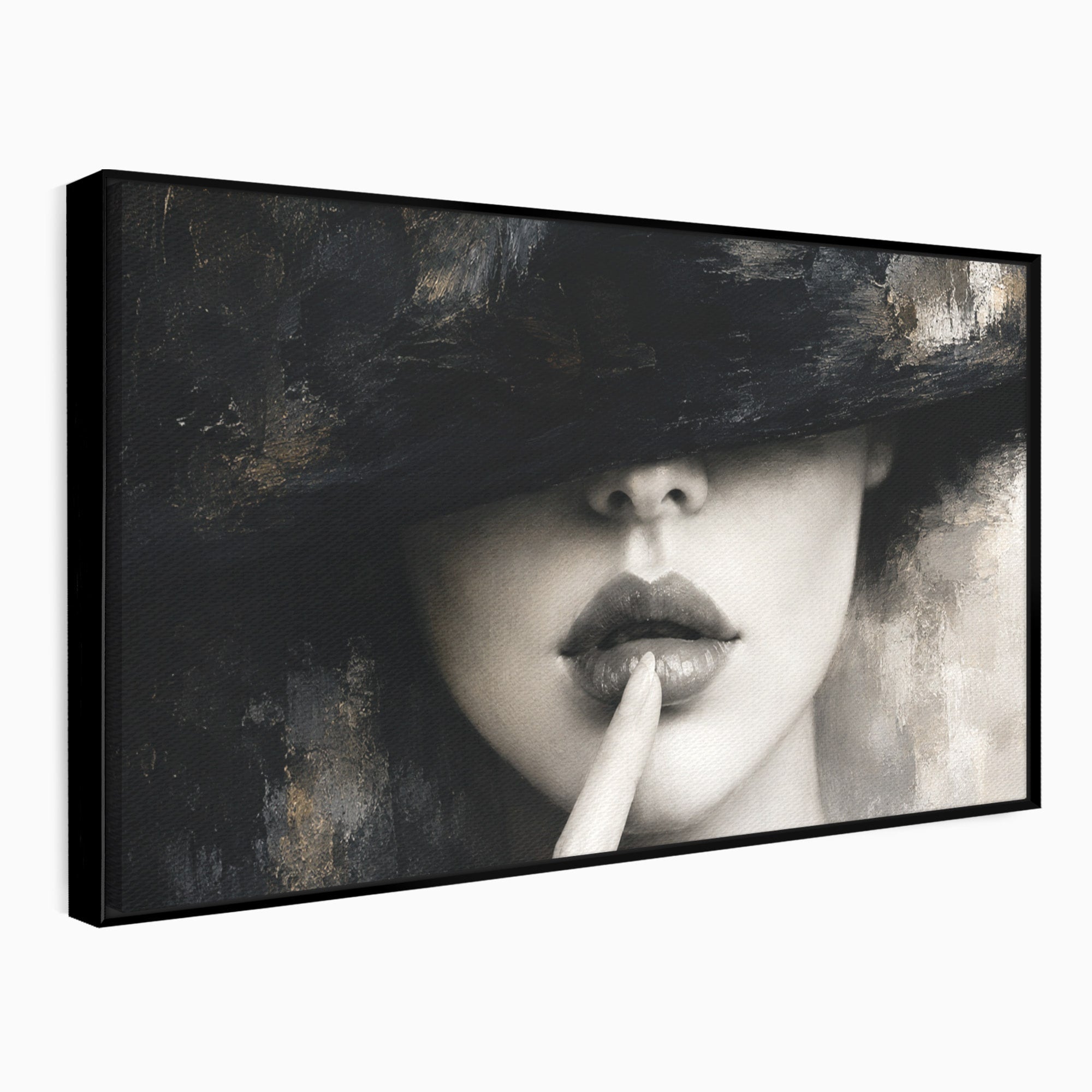 Tablou Canvas Premium LuxCanva® G1288, Misterul Femeii, Femeie, Portret, Eleganta, Mister, Birou, Dormitor, Culori Vibrante