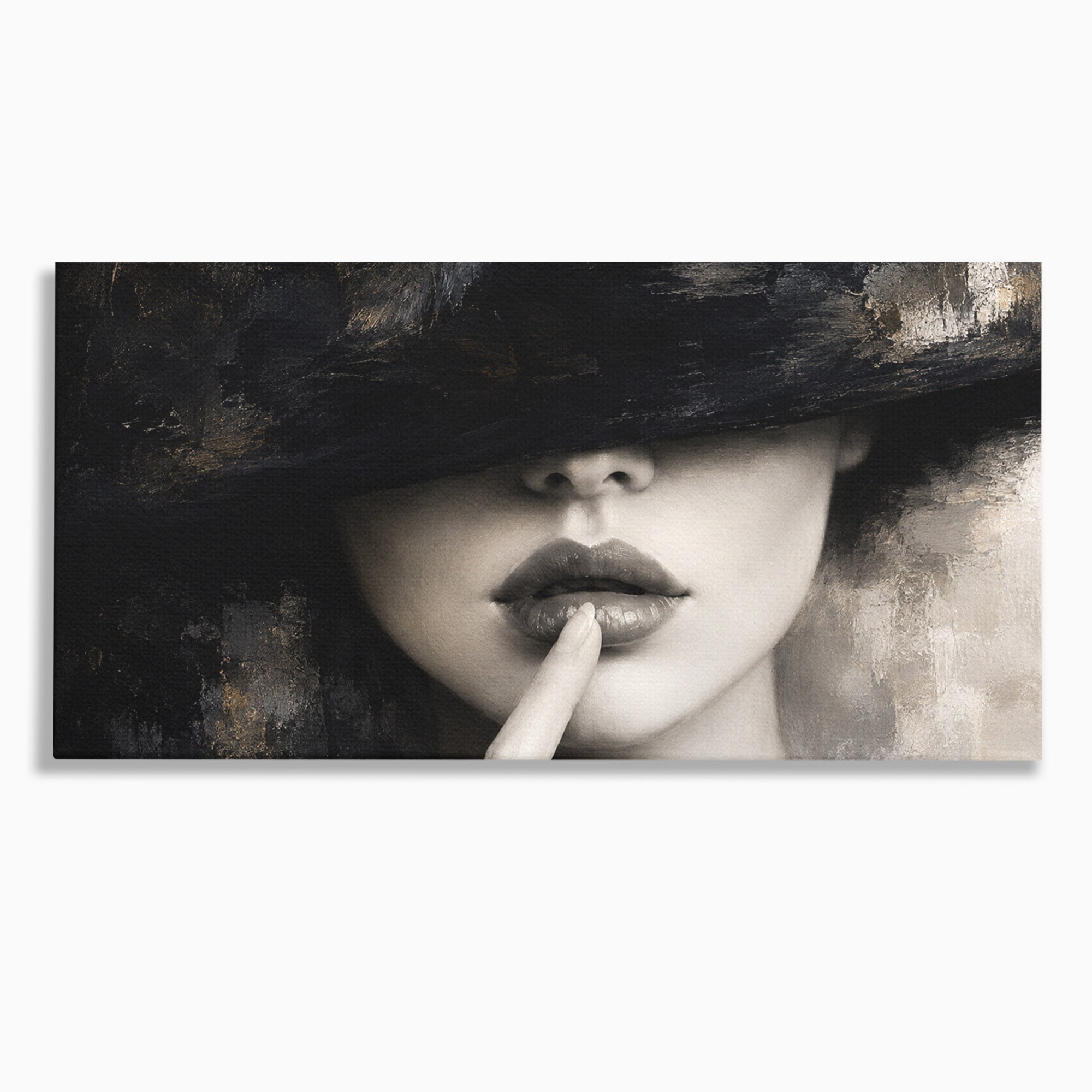 Tablou Canvas Premium LuxCanva® G1288, Misterul Femeii, Femeie, Portret, Eleganta, Mister, Birou, Dormitor, Culori Vibrante