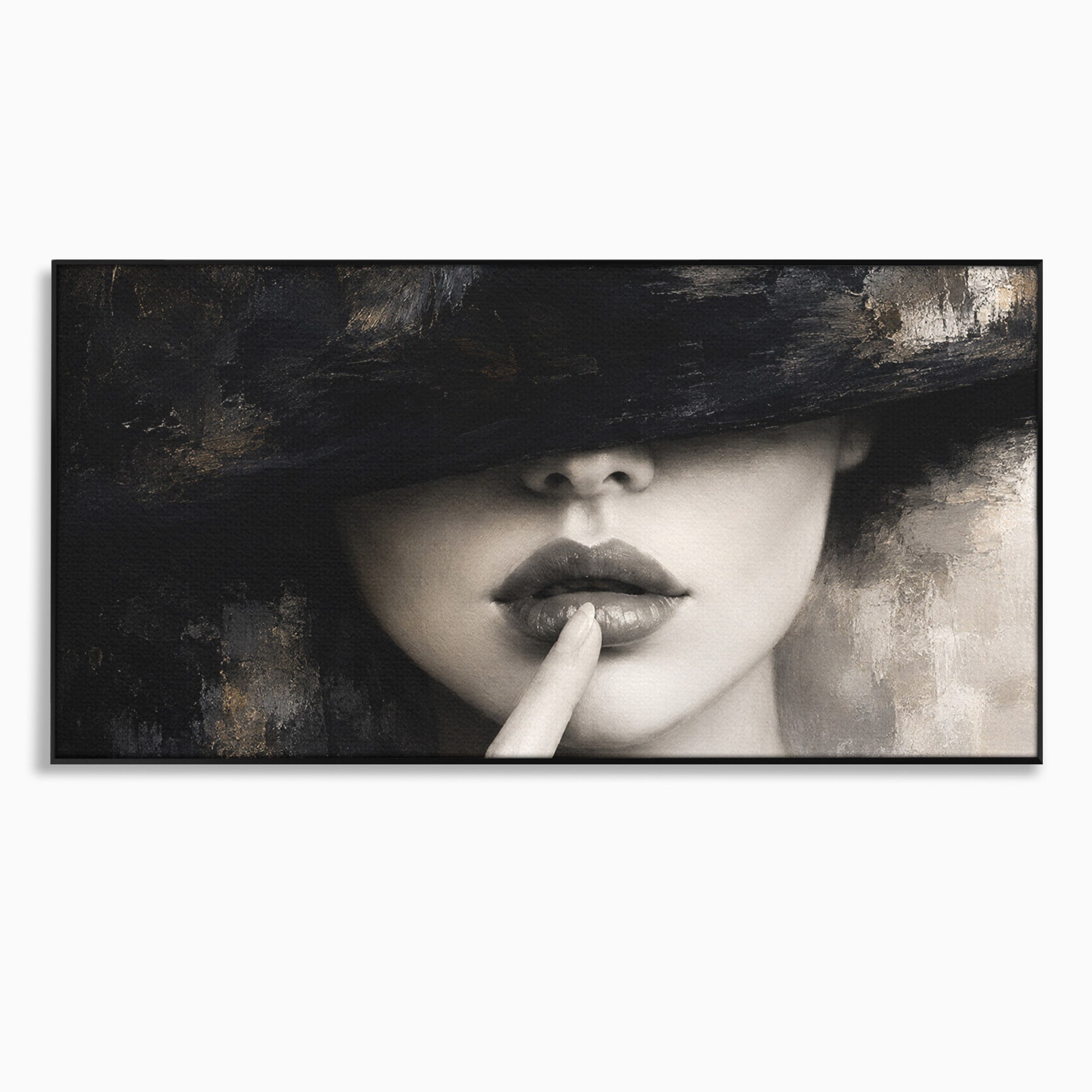 Tablou Canvas Premium LuxCanva® G1288, Misterul Femeii, Femeie, Portret, Eleganta, Mister, Birou, Dormitor, Culori Vibrante