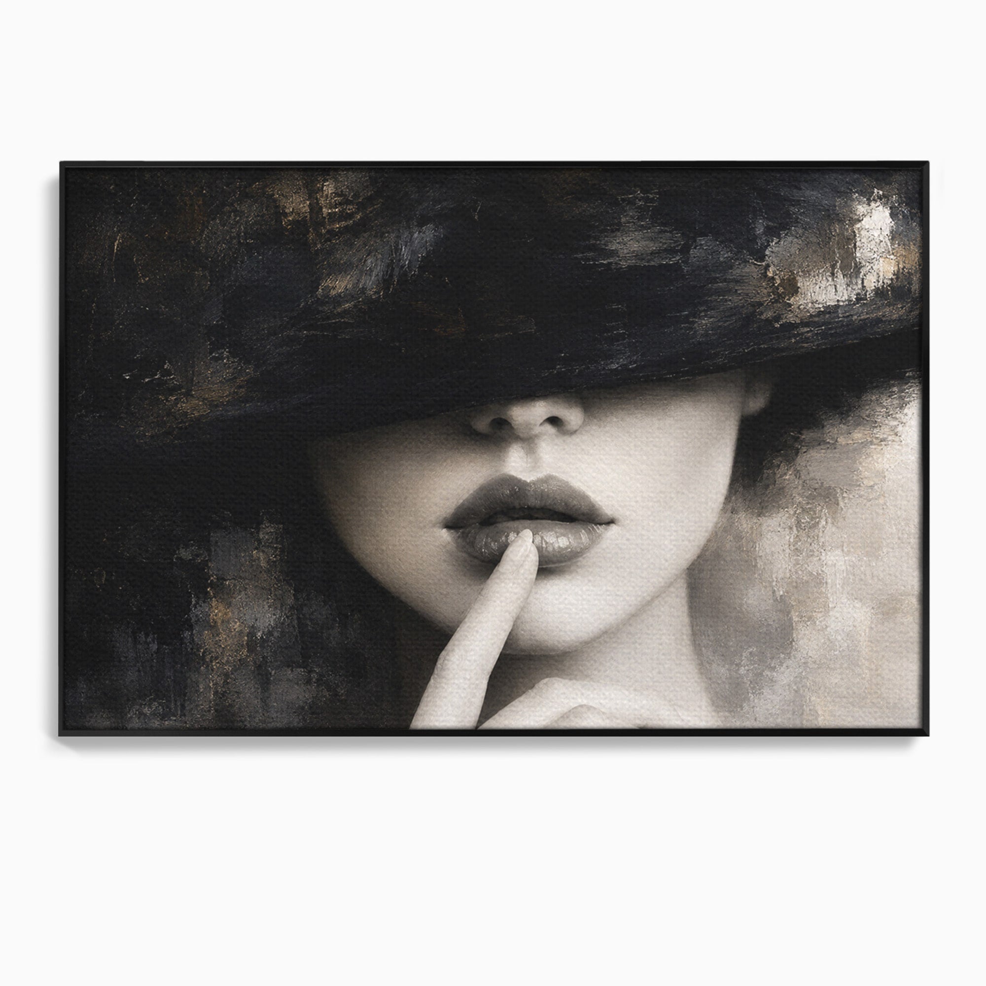 Tablou Canvas Premium LuxCanva® G1288, Misterul Femeii, Femeie, Portret, Eleganta, Mister, Birou, Dormitor, Culori Vibrante