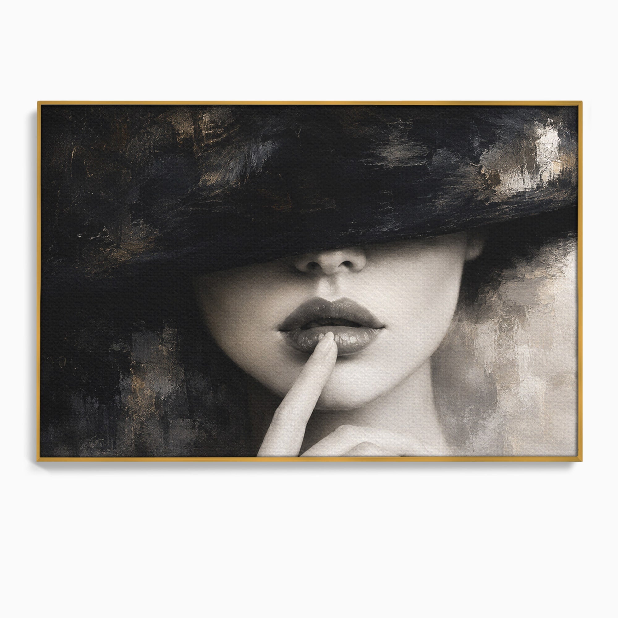Tablou Canvas Premium LuxCanva® G1288, Misterul Femeii, Femeie, Portret, Eleganta, Mister, Birou, Dormitor, Culori Vibrante