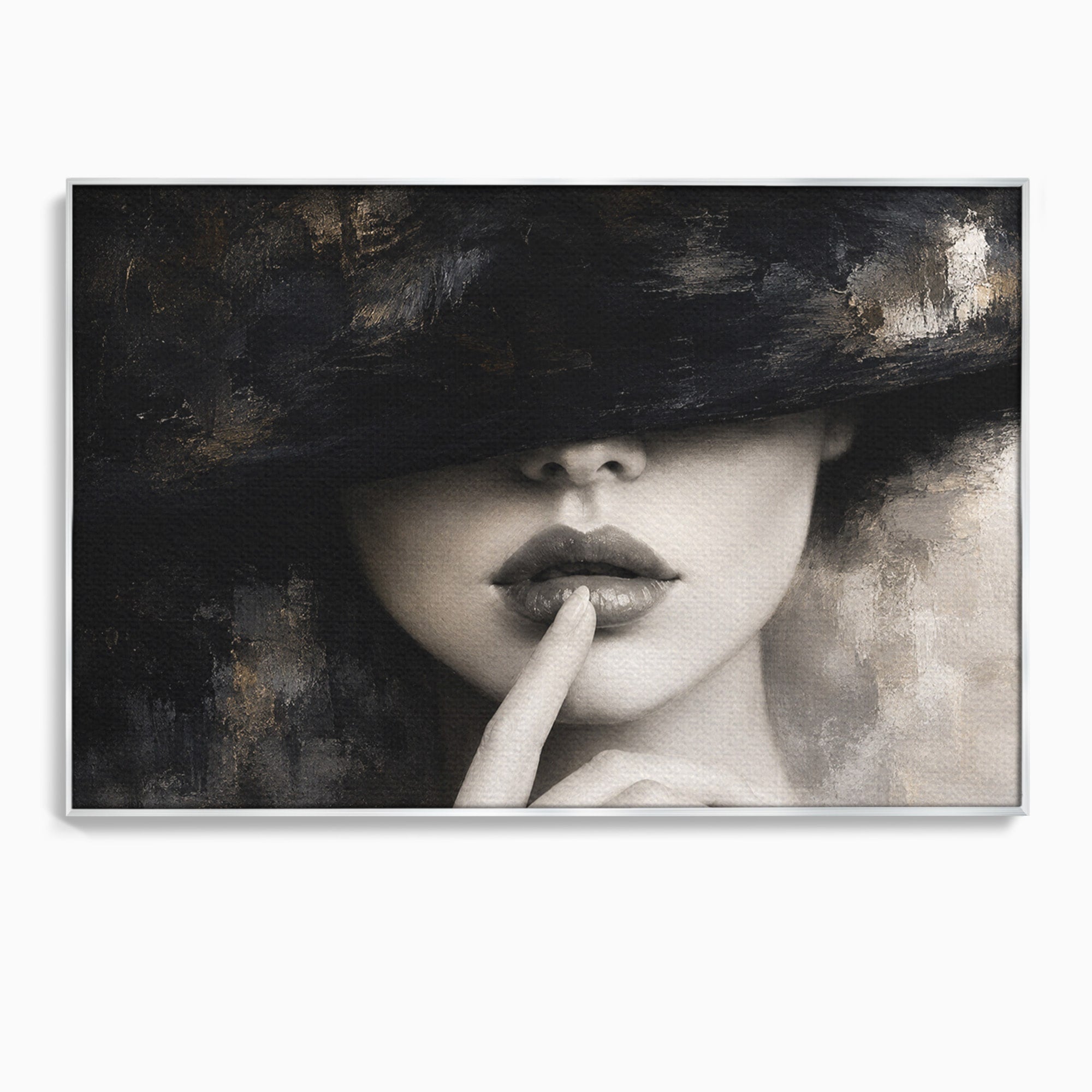 Tablou Canvas Premium LuxCanva® G1288, Misterul Femeii, Femeie, Portret, Eleganta, Mister, Birou, Dormitor, Culori Vibrante