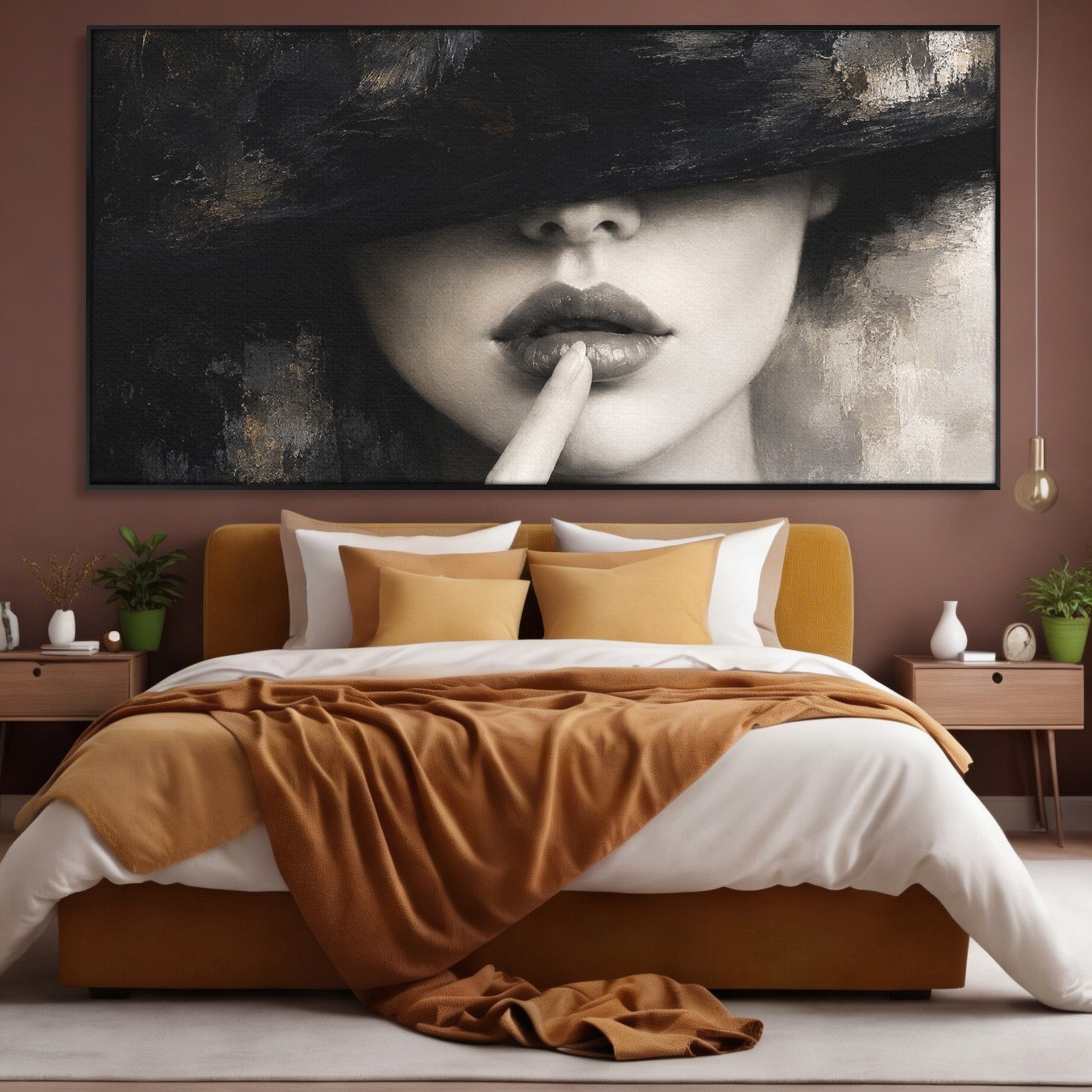 Tablou Canvas Premium LuxCanva® G1288, Misterul Femeii, Femeie, Portret, Eleganta, Mister, Birou, Dormitor, Culori Vibrante