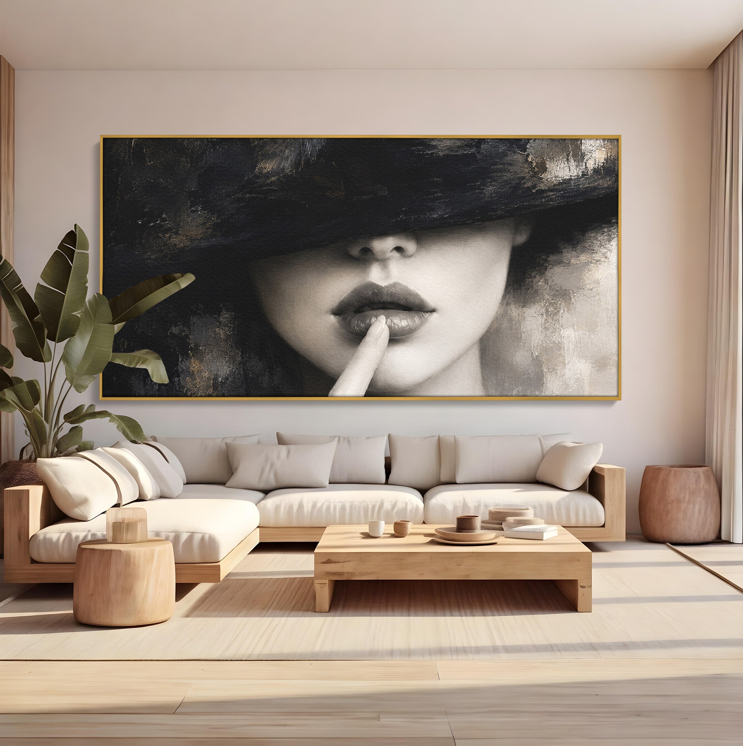 Tablou Canvas Premium LuxCanva® G1288, Misterul Femeii, Femeie, Portret, Eleganta, Mister, Birou, Dormitor, Culori Vibrante