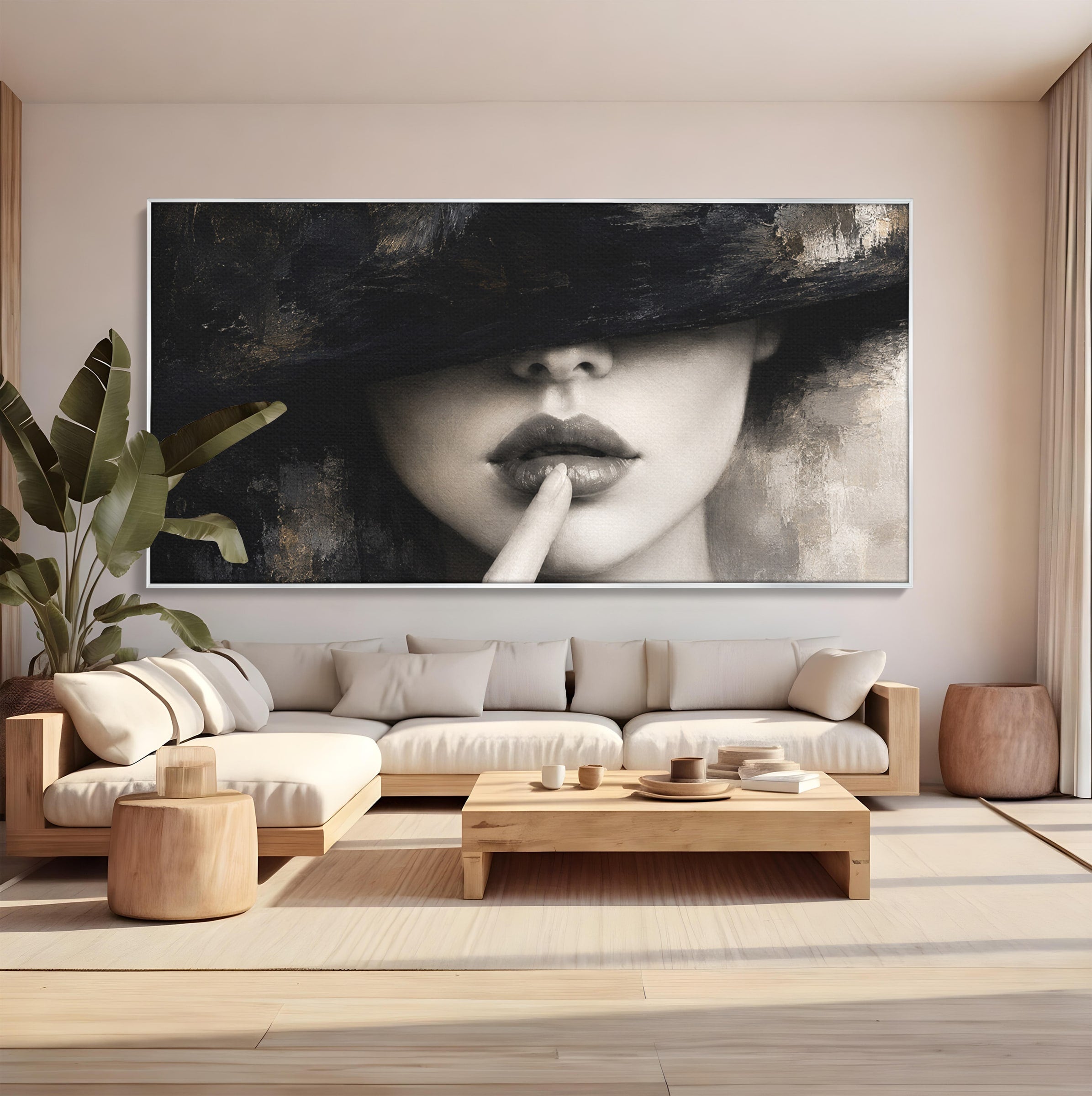 Tablou Canvas Premium LuxCanva® G1288, Misterul Femeii, Femeie, Portret, Eleganta, Mister, Birou, Dormitor, Culori Vibrante