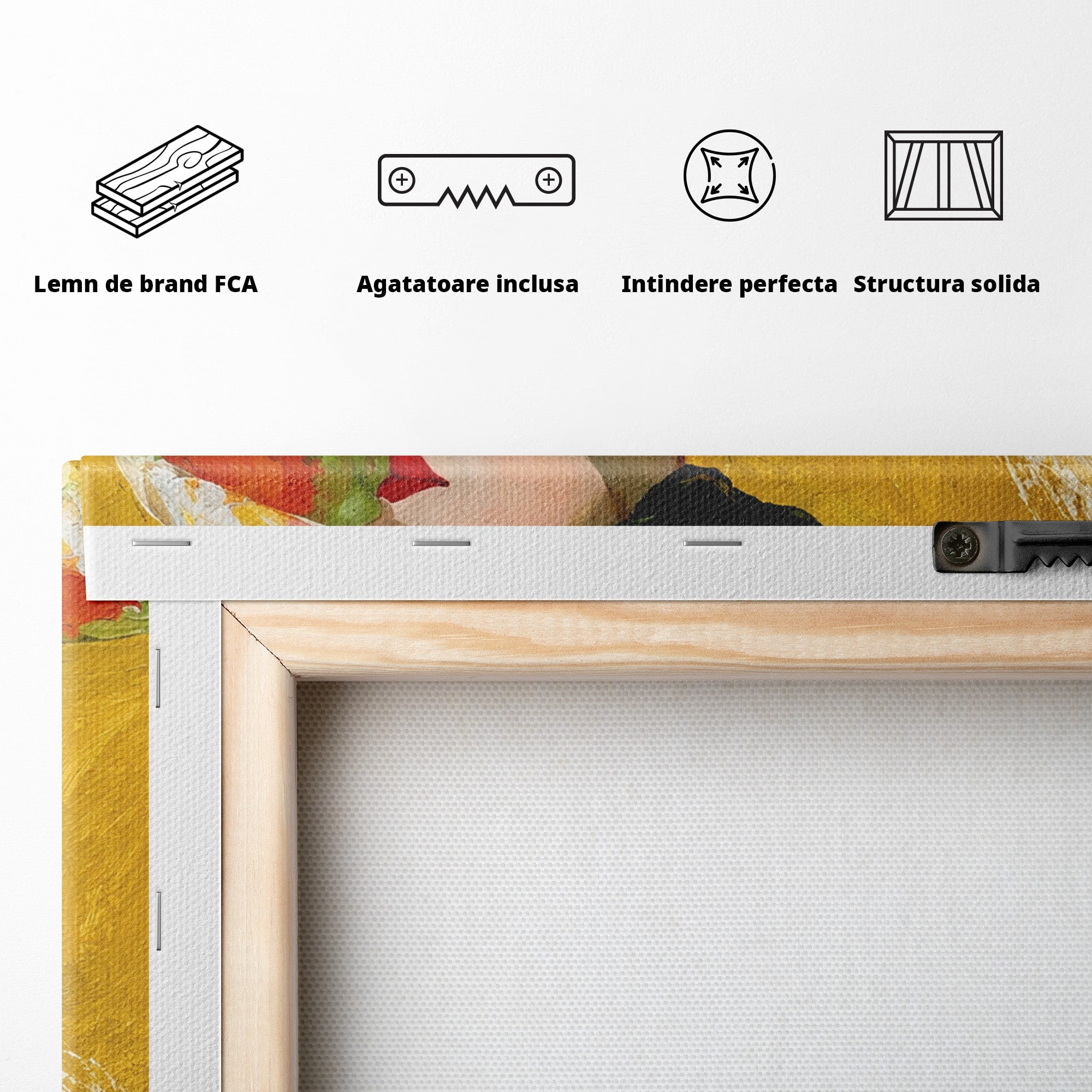 Tablou Canvas Premium LuxCanva® G1290, Femeie Cu Palarie De Flori, Femeie, Palarie, Floral, Portret, Eleganta, Living, Culori Vibrante