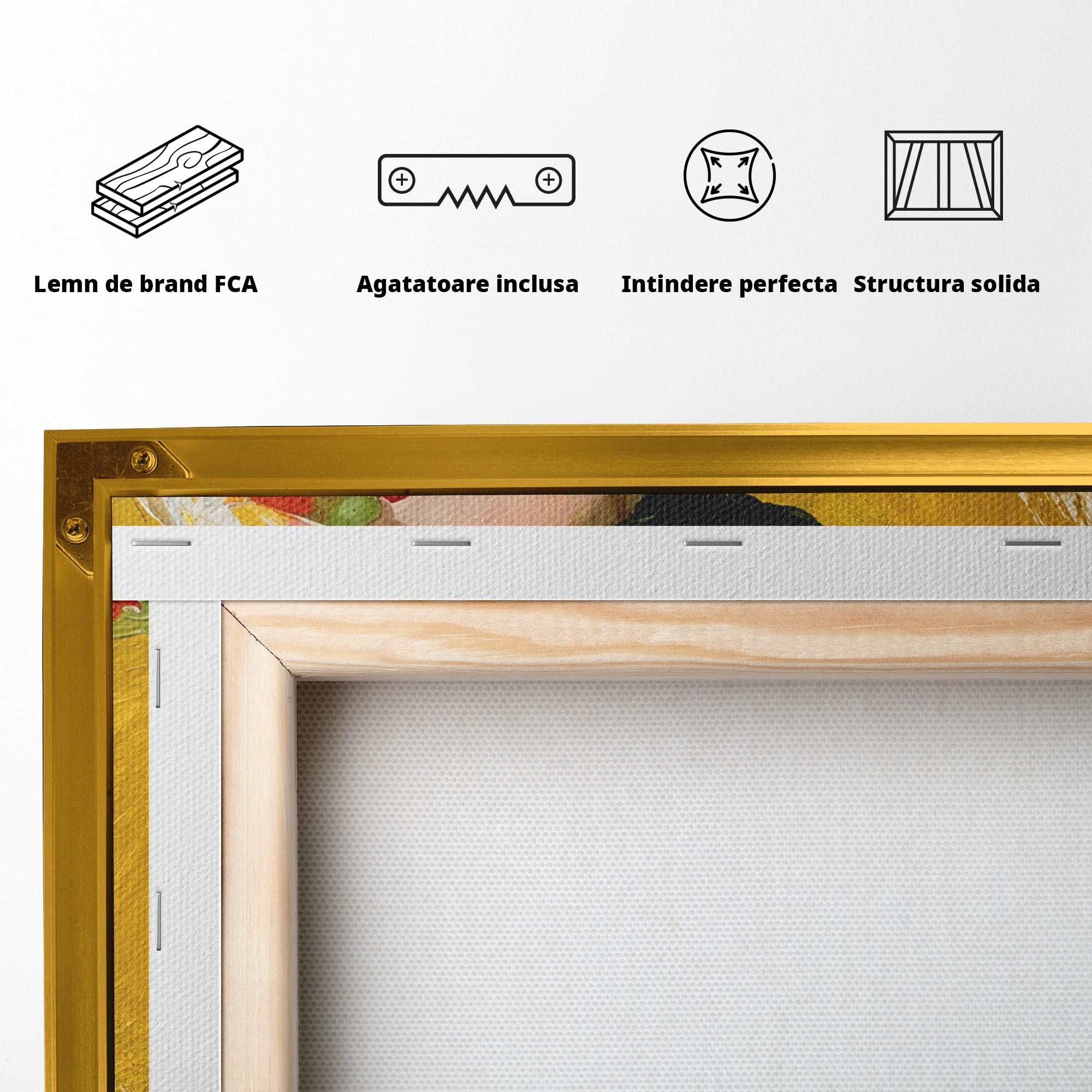 Tablou Canvas Premium LuxCanva® G1290, Femeie Cu Palarie De Flori, Femeie, Palarie, Floral, Portret, Eleganta, Living, Culori Vibrante