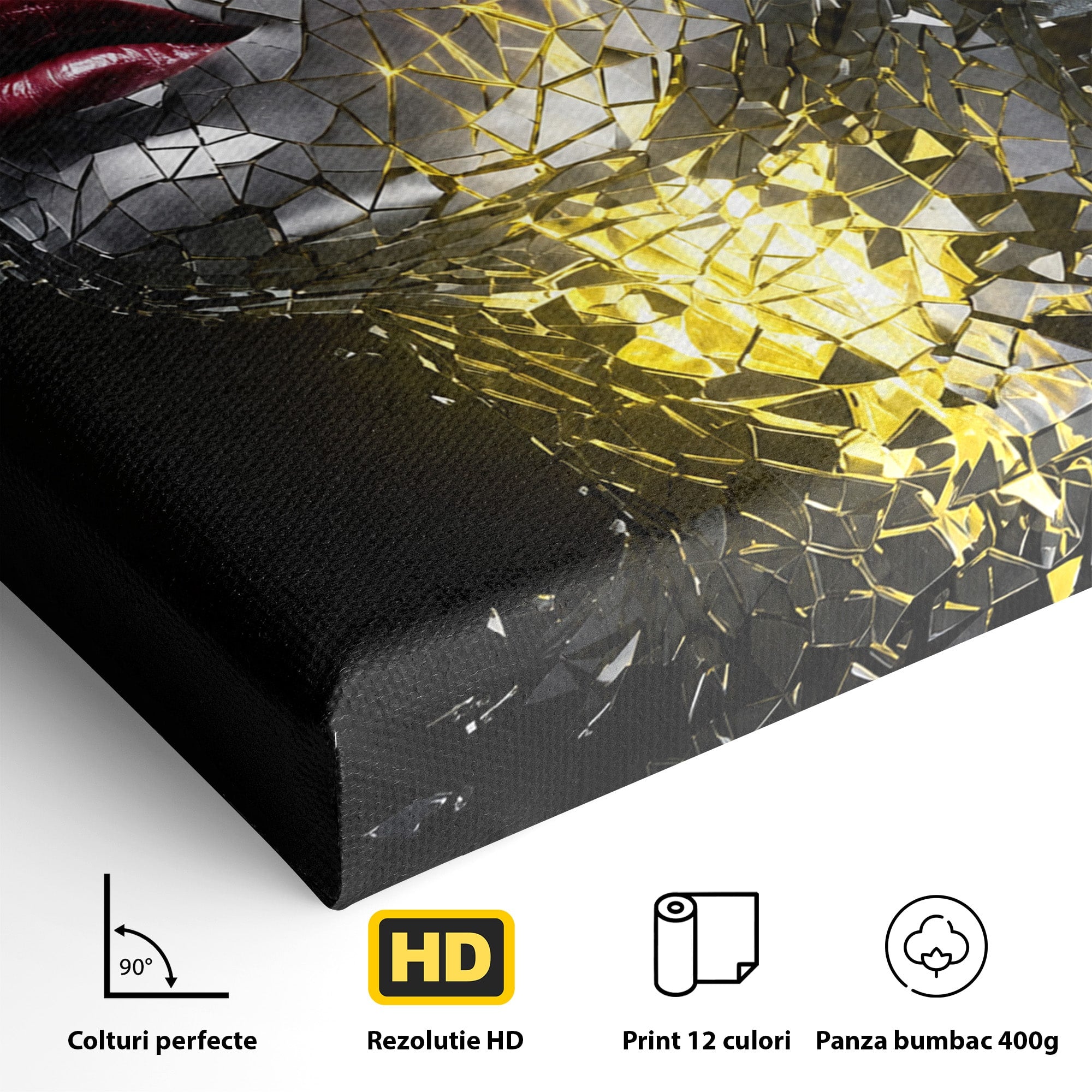 Tablou Canvas Premium LuxCanva® G1292, Chip Uman Fragmentat, Portret, Abstract, Modern, Fragmentat, Dormitor, Birou, Culori Vibrante