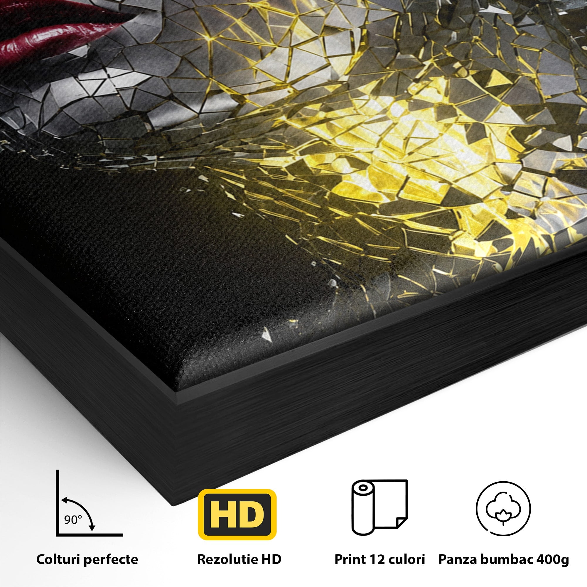 Tablou Canvas Premium LuxCanva® G1292, Chip Uman Fragmentat, Portret, Abstract, Modern, Fragmentat, Dormitor, Birou, Culori Vibrante
