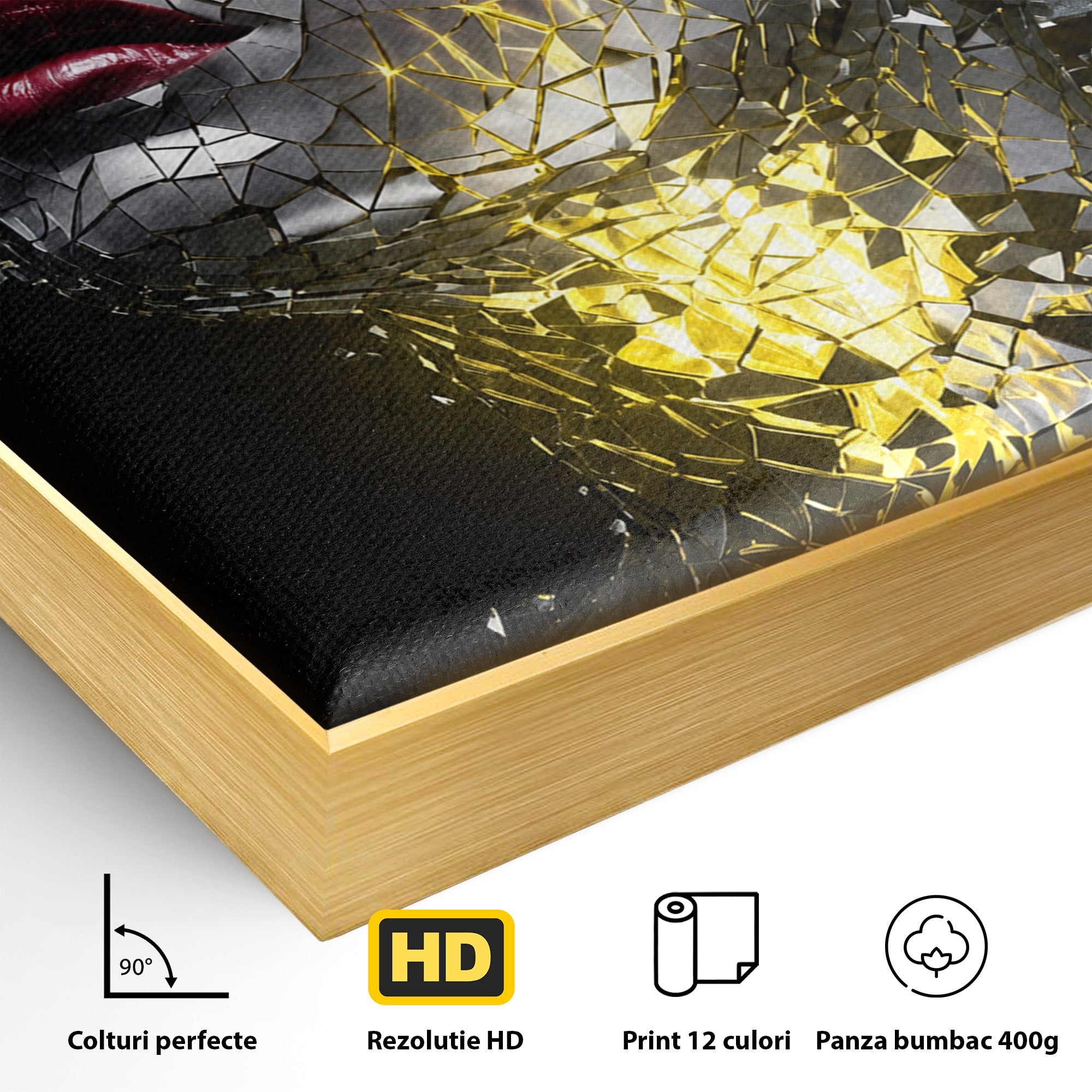 Tablou Canvas Premium LuxCanva® G1292, Chip Uman Fragmentat, Portret, Abstract, Modern, Fragmentat, Dormitor, Birou, Culori Vibrante
