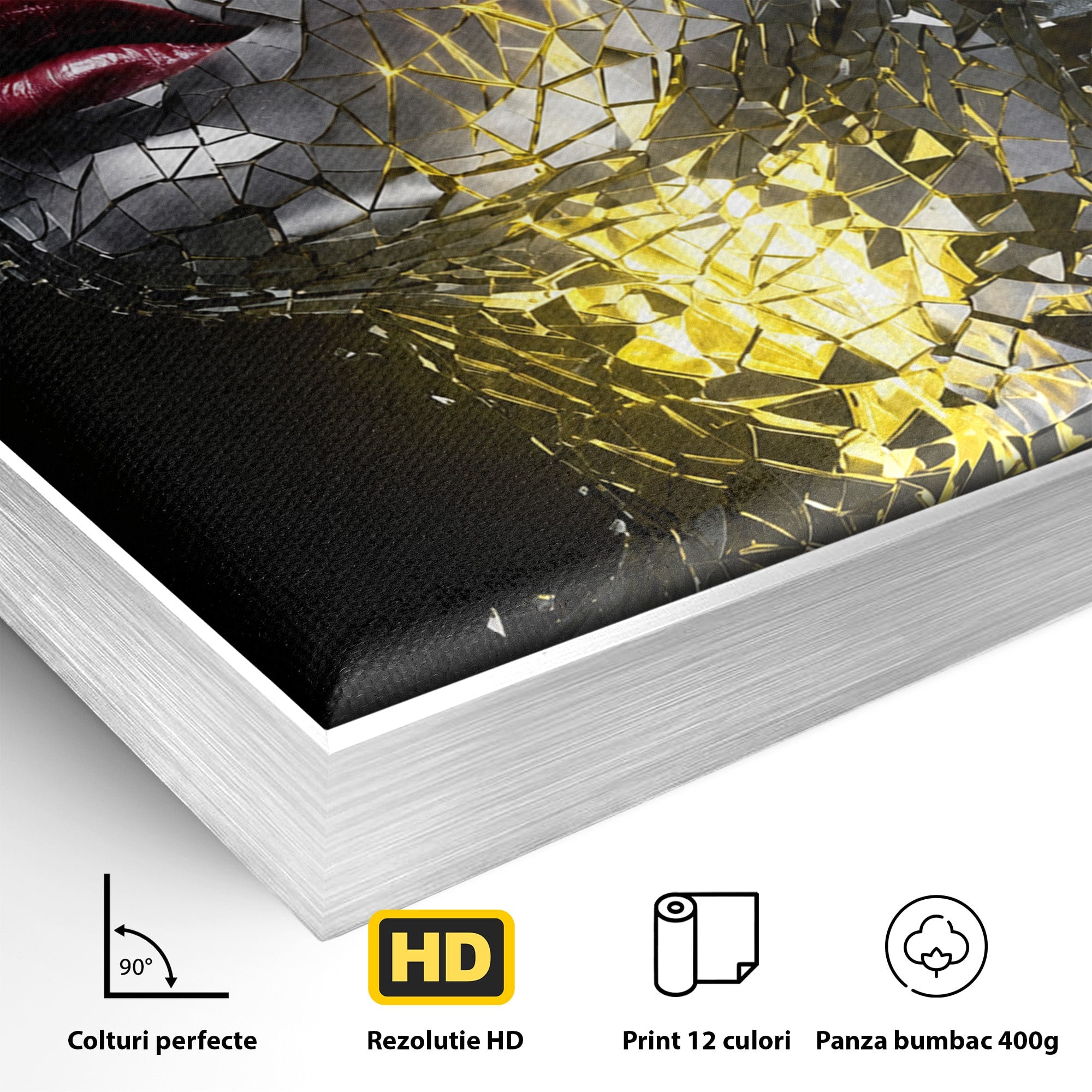 Tablou Canvas Premium LuxCanva® G1292, Chip Uman Fragmentat, Portret, Abstract, Modern, Fragmentat, Dormitor, Birou, Culori Vibrante